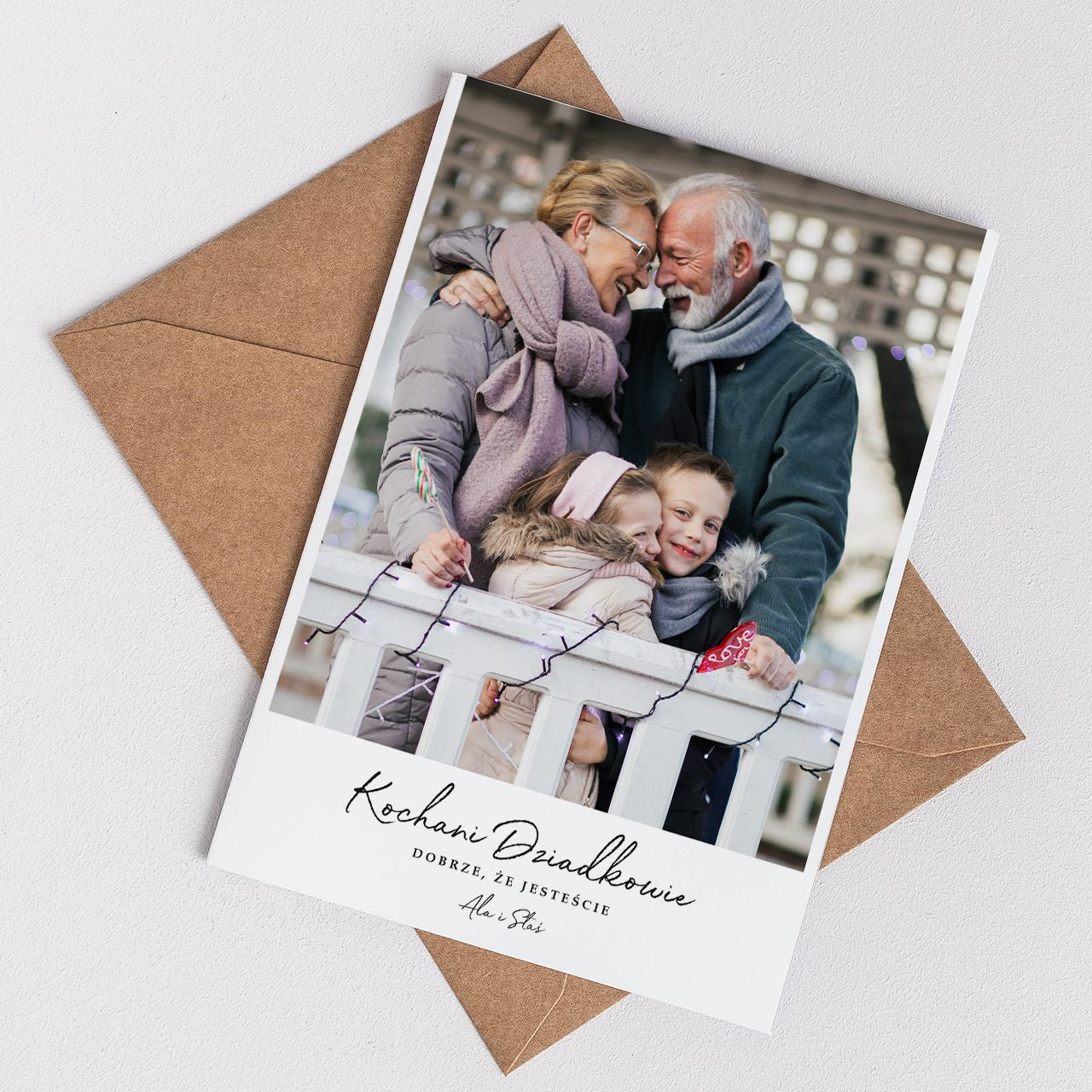 Kartka personalizowana dla Babci i Dziadka - ze zdjęciem kartka na Dzień Babci i Dziadka 