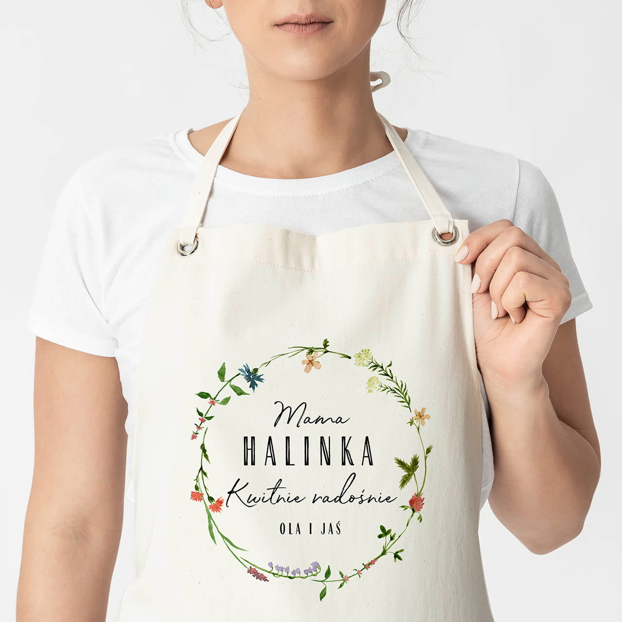 Kuchenny fartuch z nadrukiem dla mamy prezent dla mamy prezent na dzień mamy fartuch personalizowany