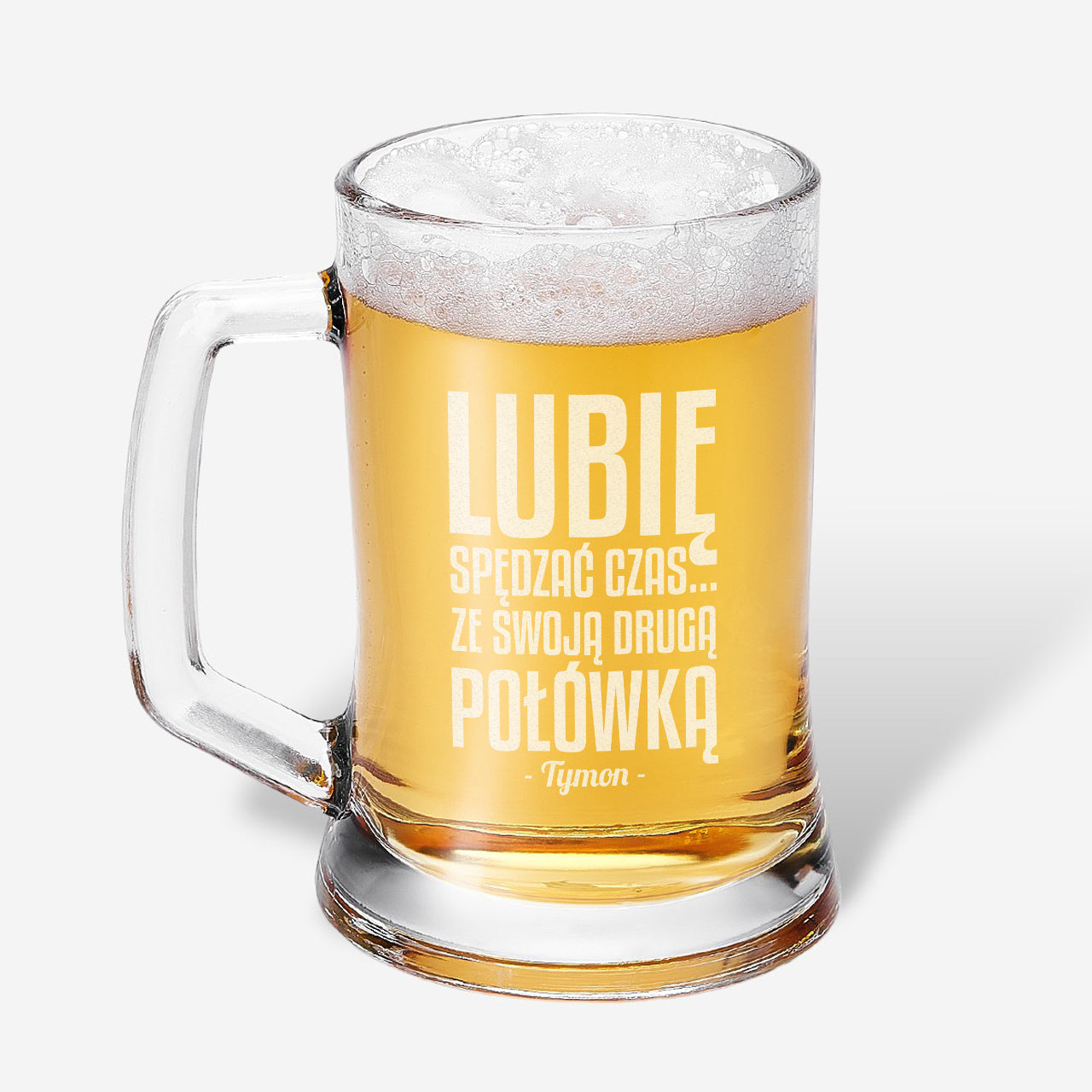 Kufel do piwa z grawerem na Walentynki kufel na walentynki prezent na walentynki dla męża