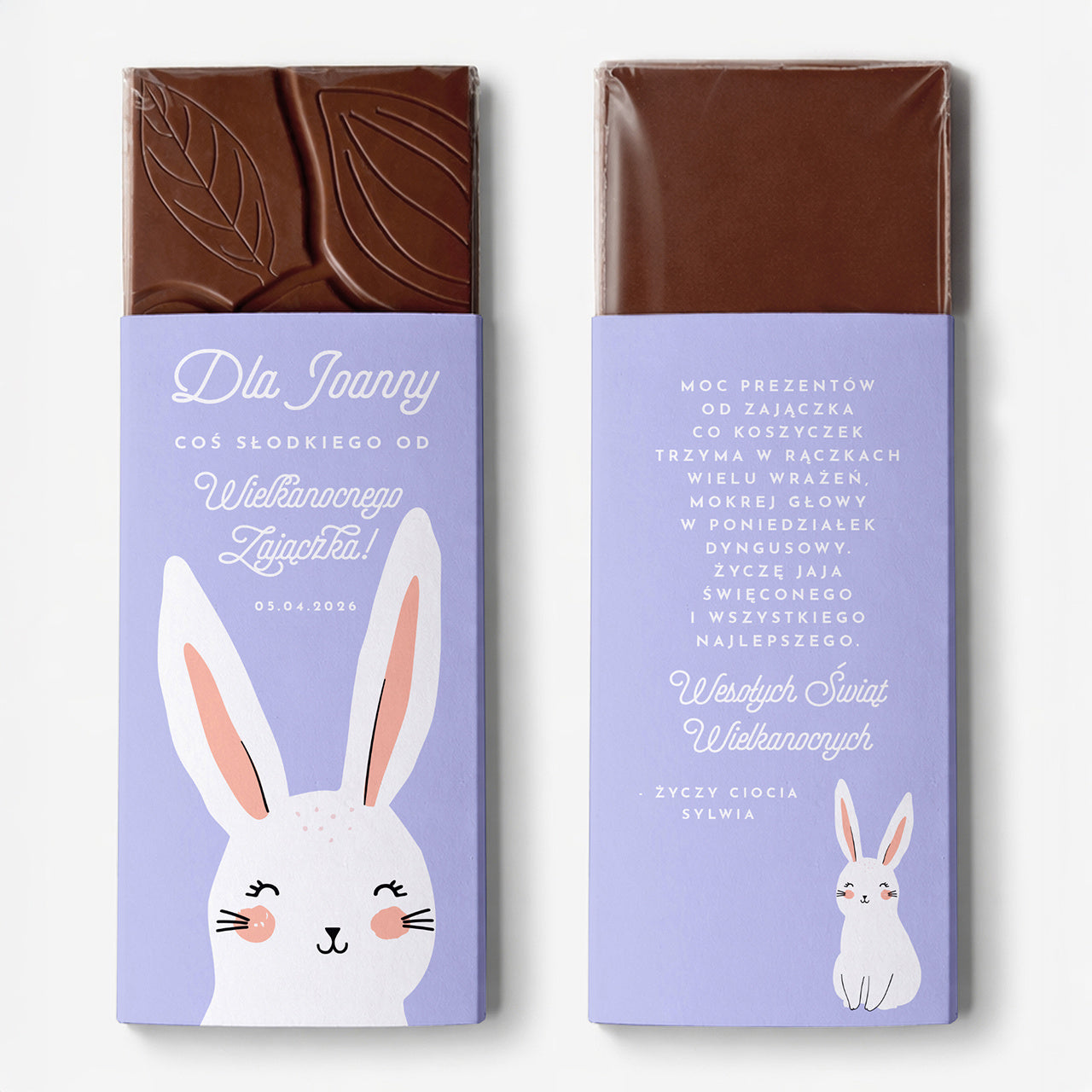Personalizowana czekolada na wielkanoc