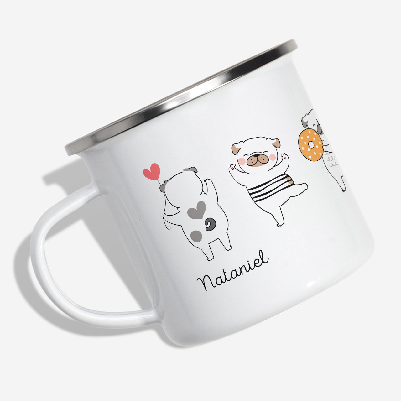 Kubek emaliowany z psami - prezent dla psiarza kubek z nadrukiem dla psiarza