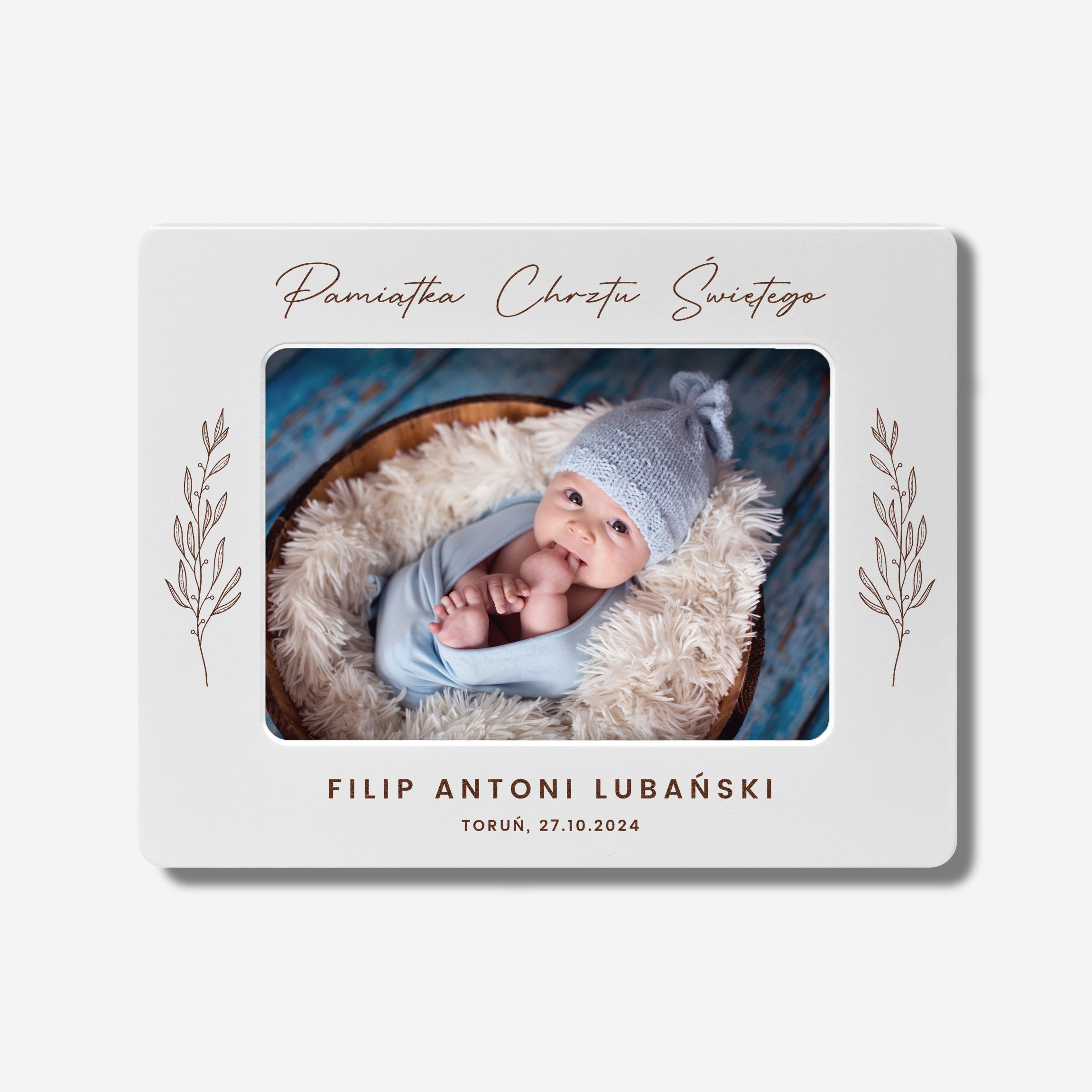 Grawerowana ramka na chrzest dla dziecka