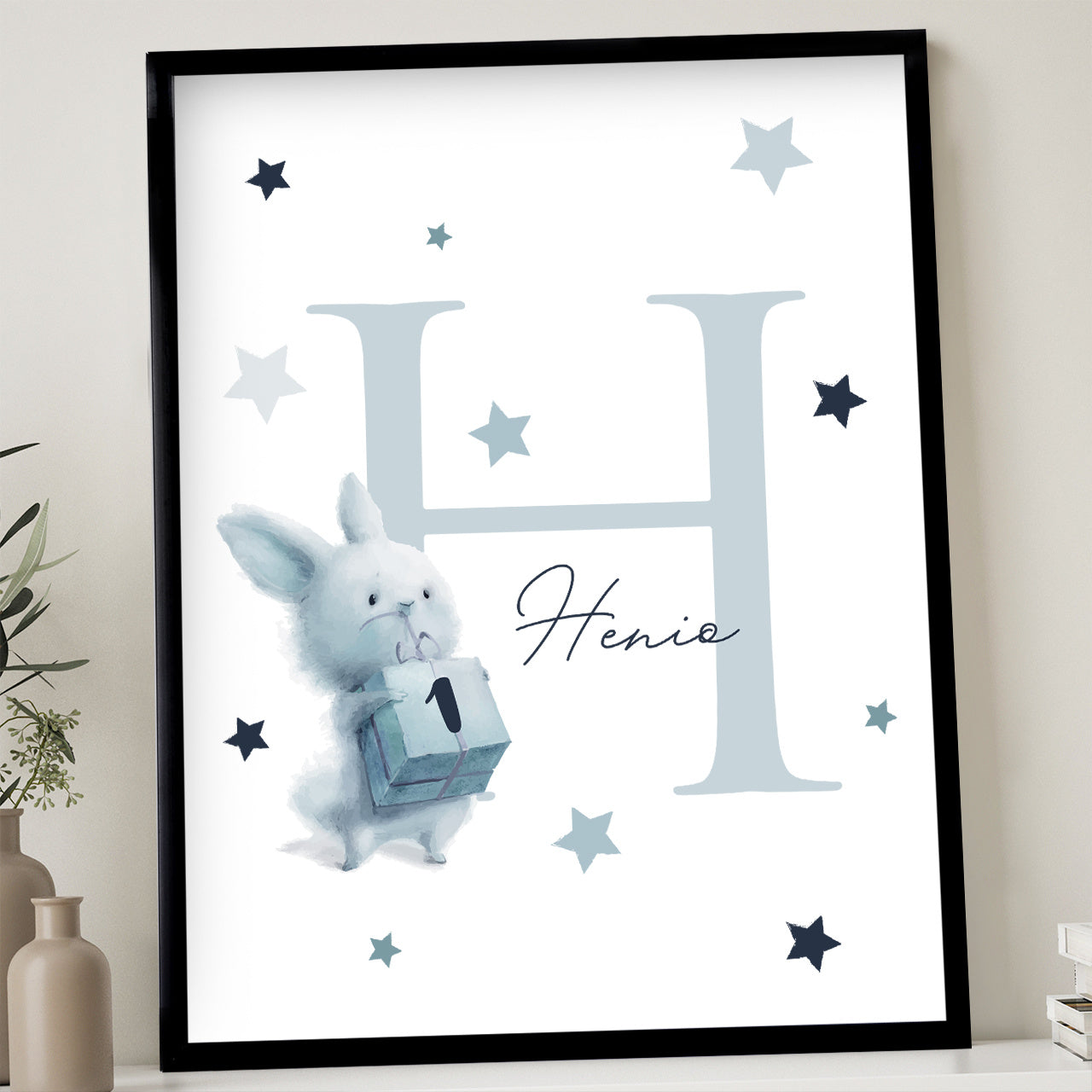 Plakat dla chrześniaka z króliczkiem