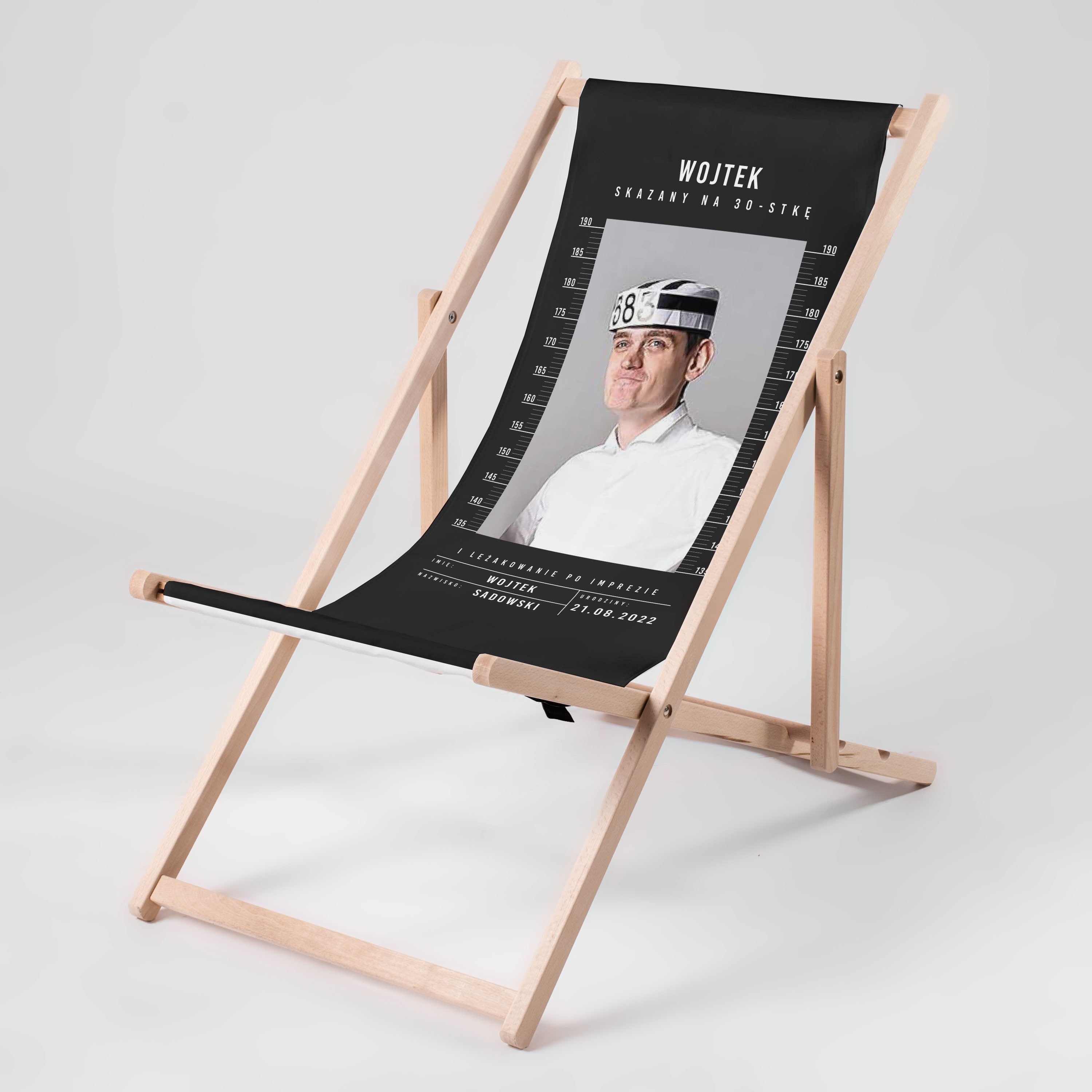 Personalizowany leżak ze zdjęciem - prezent na 30 urodziny