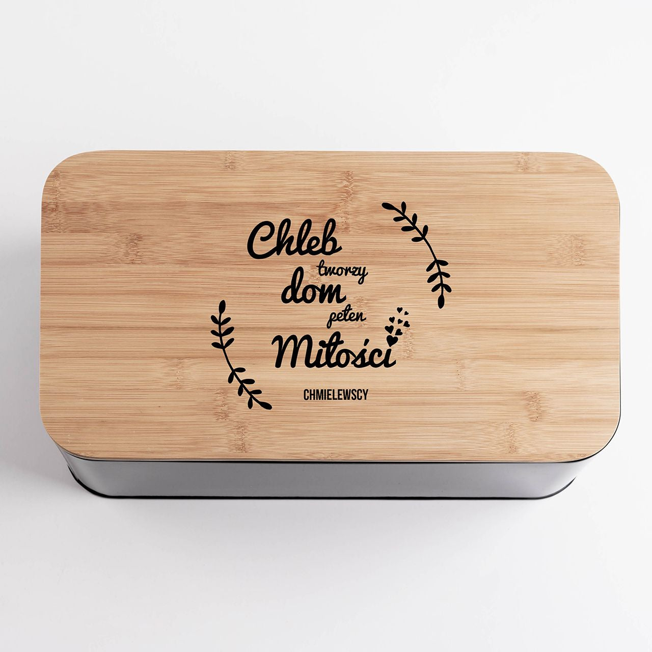 Chlebak z deską do krojenia na prezent z okazji Ślubu prezent na ślub prezent ślubny pojemnik na chleb