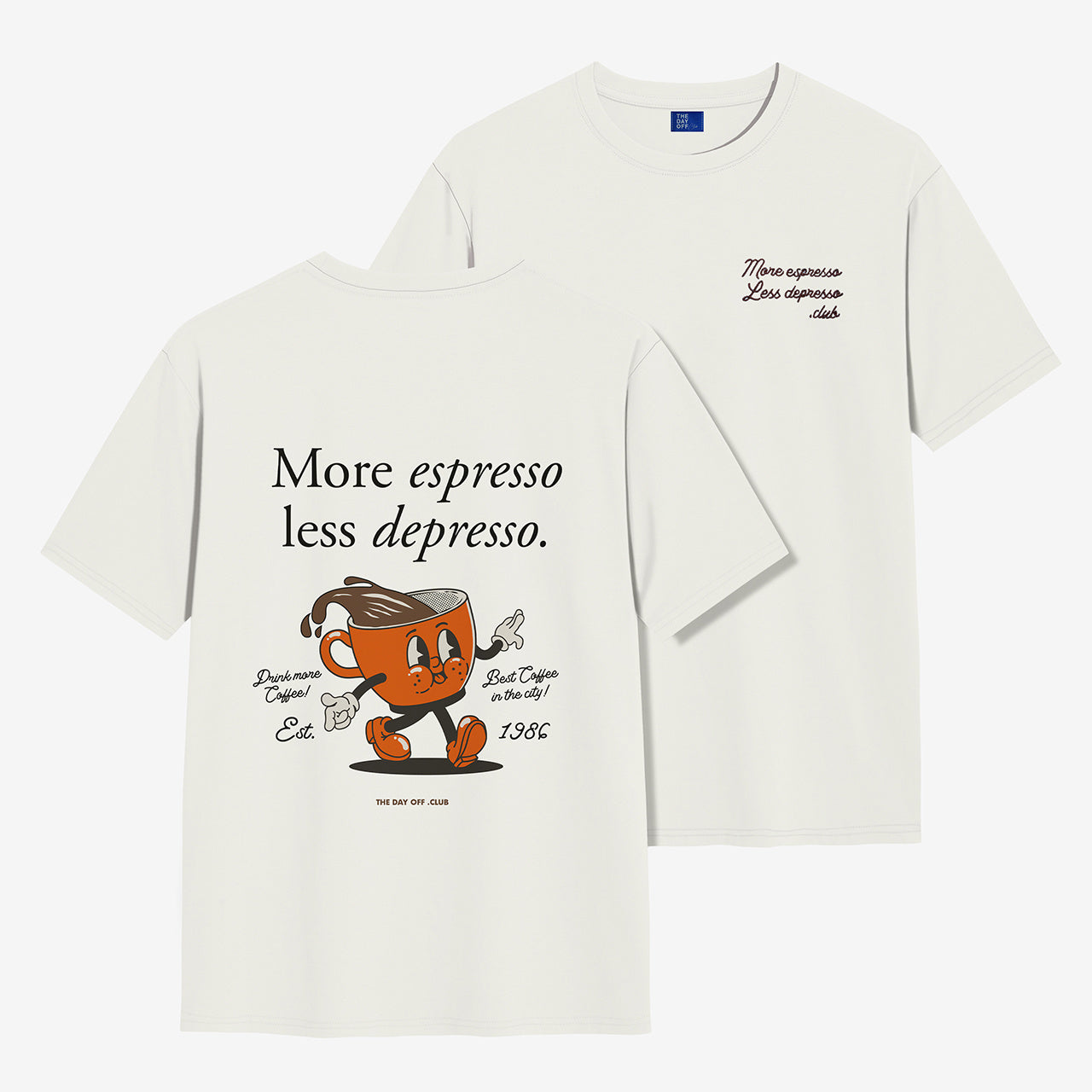 Koszulka TheDayOff More Espresso Less Depresso prezent dla miłośnika kawy śmieszna koszulka koszulka unisex 