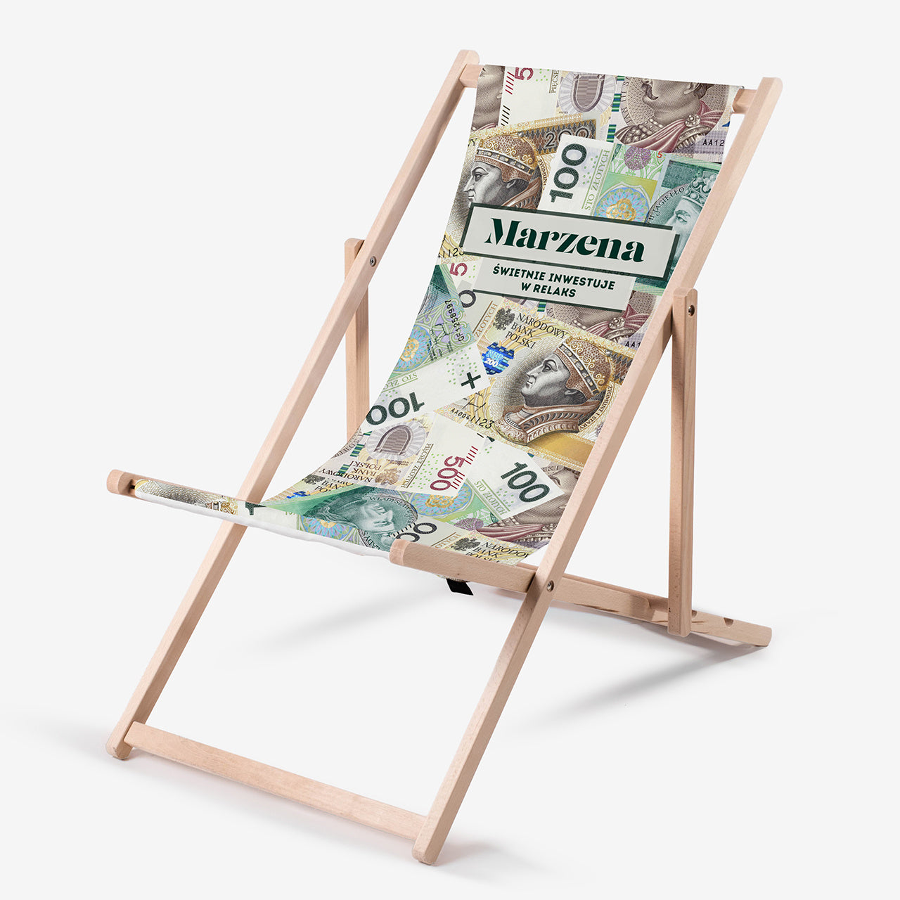 Leżak personalizowany z nadrukiem - banknoty