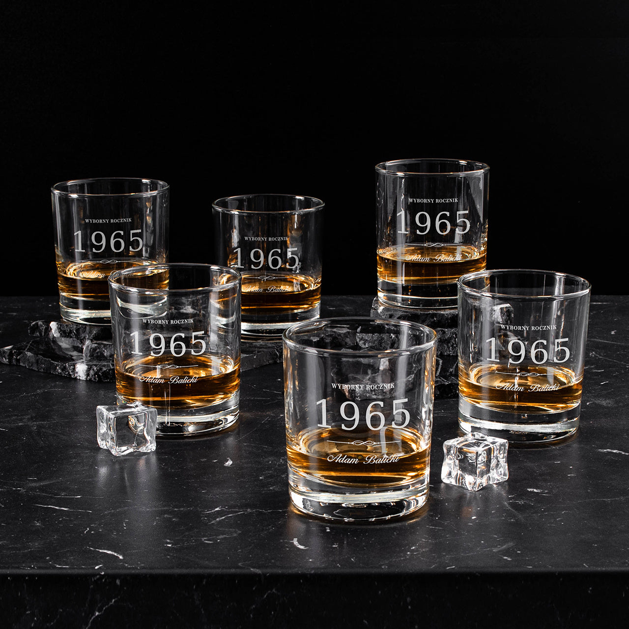 Zestaw szklanek do whisky z grawerem - Wyborny Rocznik - prezent urodzinowy dla niego