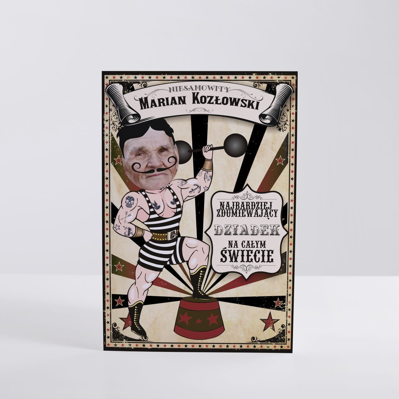 Śmieszna kartka na Dzień Dziadka - ze zdjęciem prezent na Dzień Dziadka śmieszna kartka dla dziadka 
