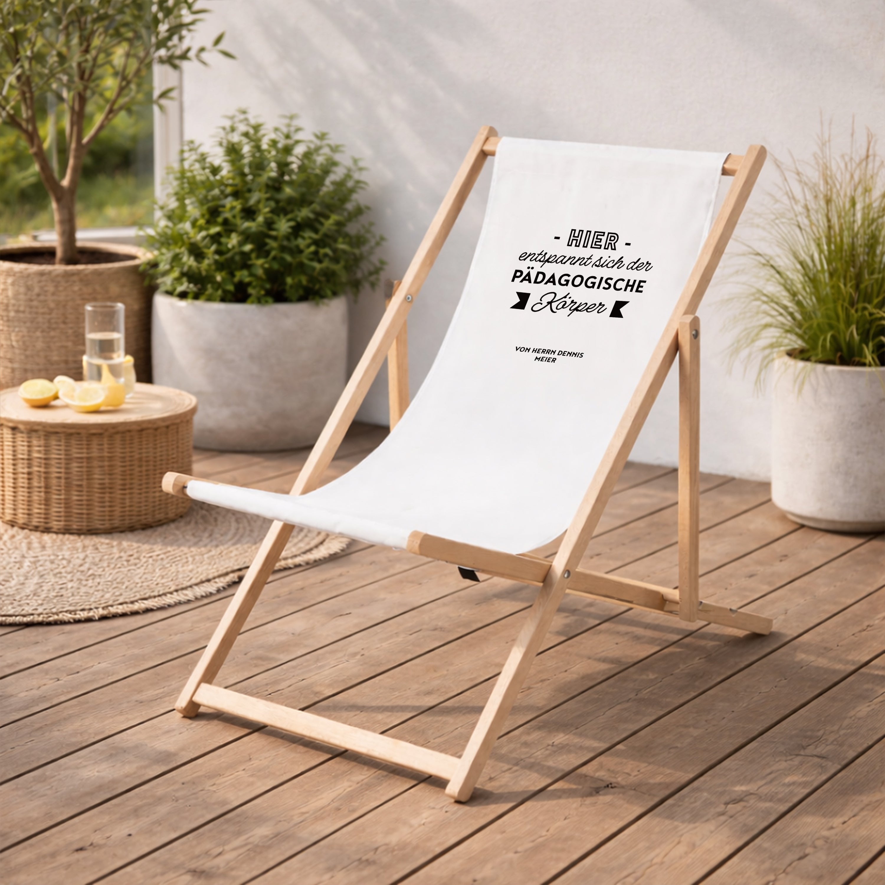 Liegestuhl zum Lehrertag - Lustiges Geschenk für Lehrer
