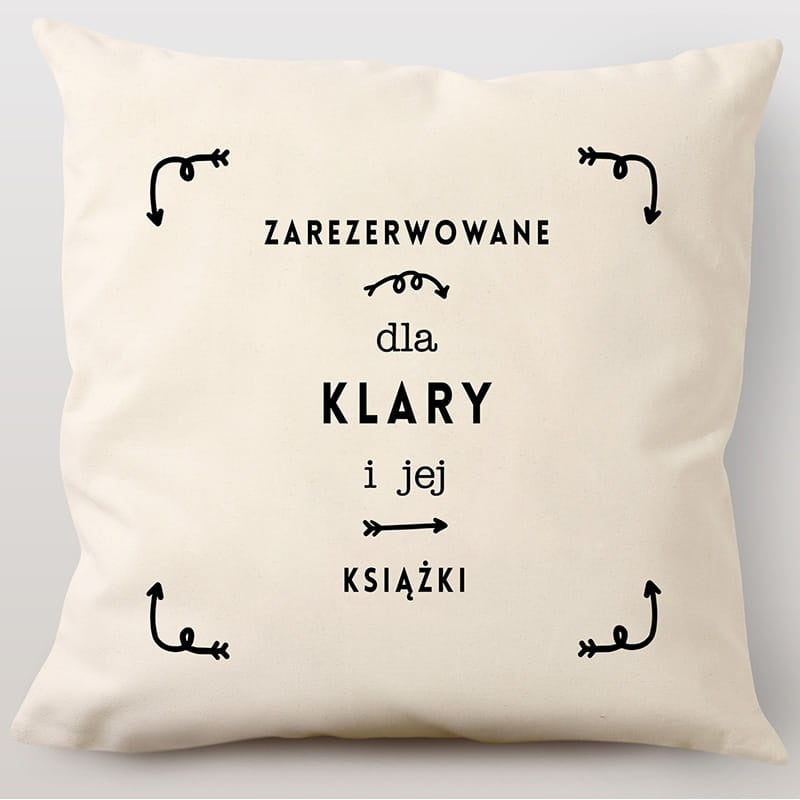 Poduszka dla książkary personalizowana poduszka prezent dla książkary prezent dla miłośnika książek