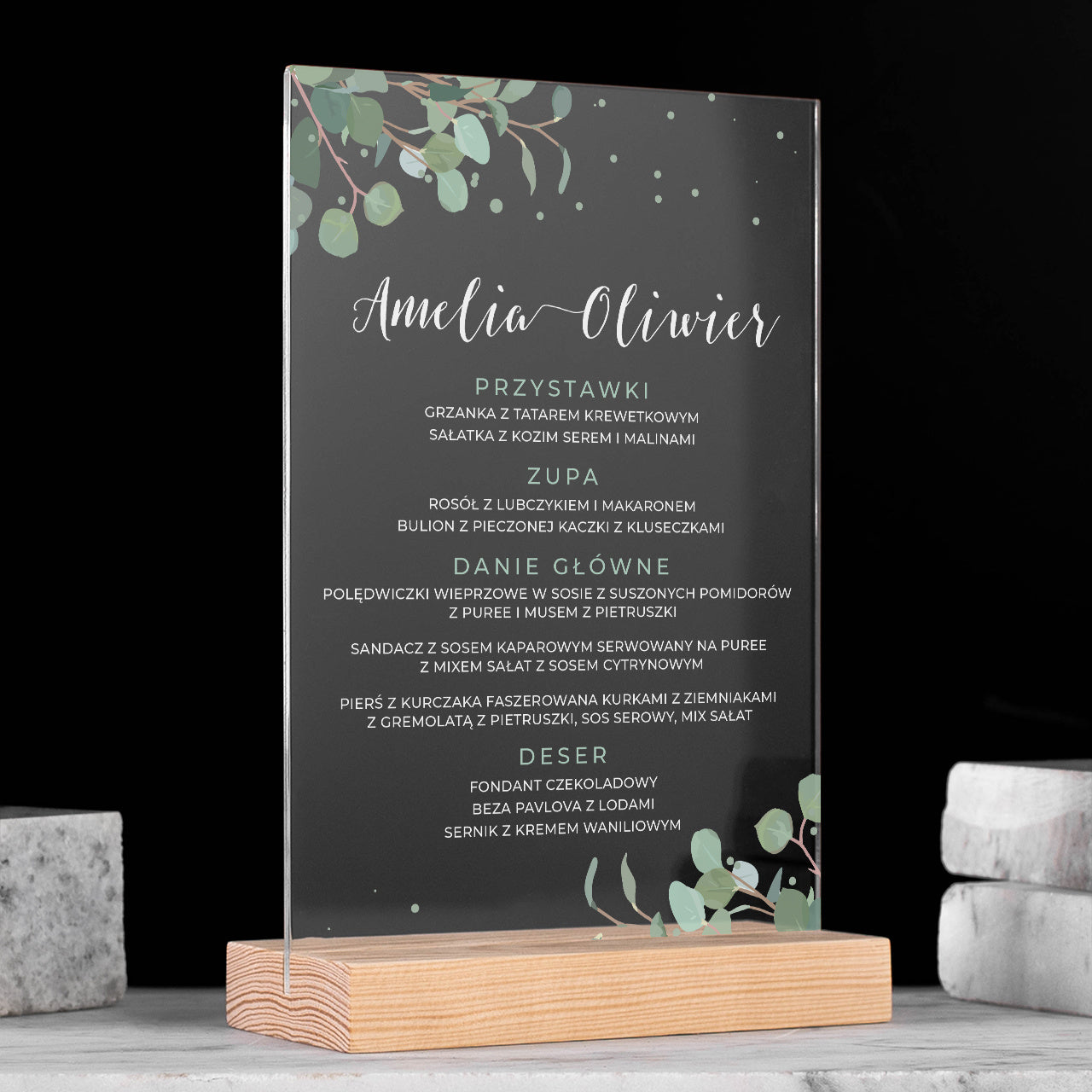 Personalizowane menu weselne