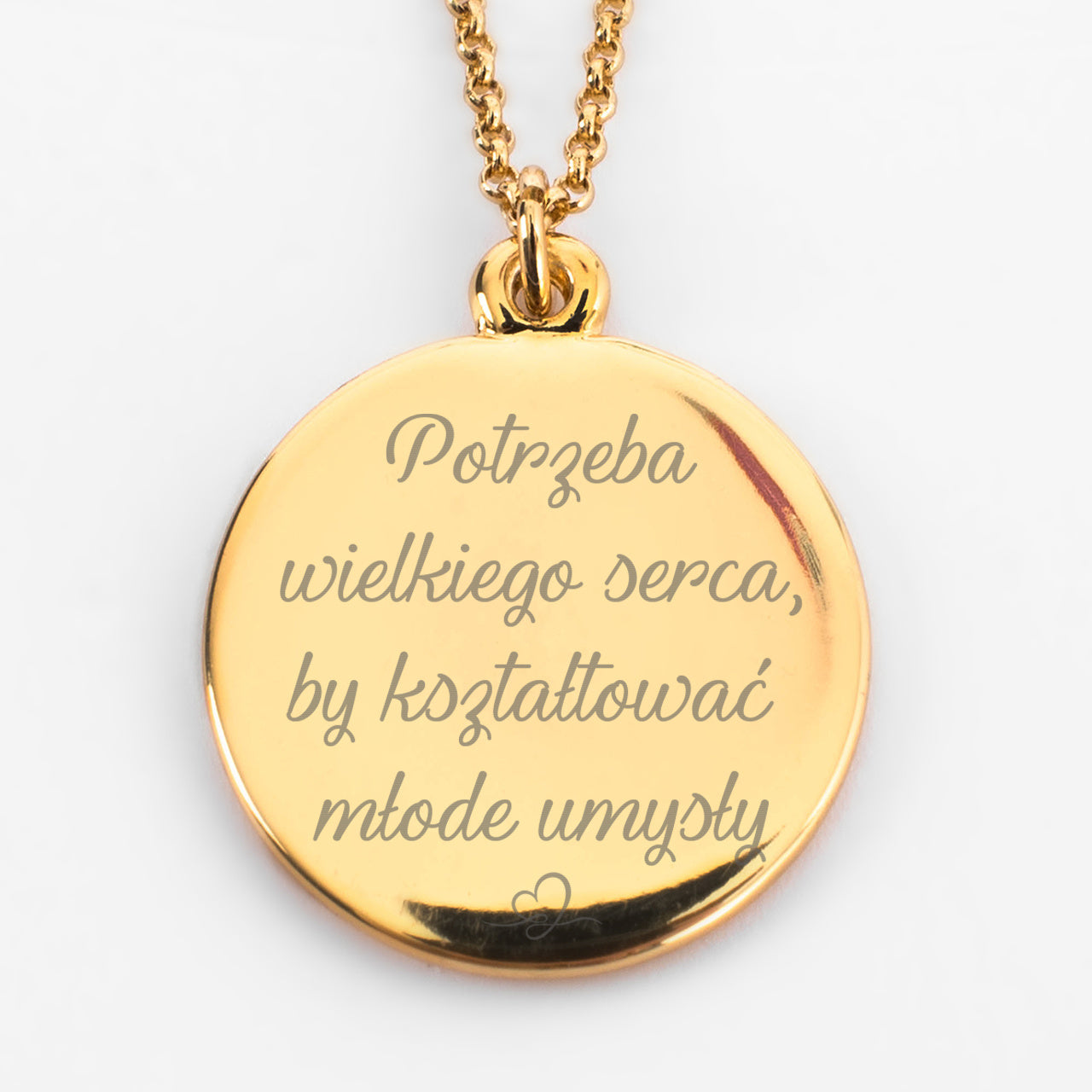 Grawerowany naszyjnik dla nauczycielki - wielkie serce