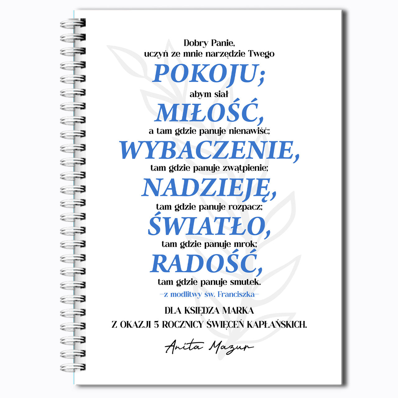 Personalizowany notatnik - prezent dla kapłana na rocznicę święceń prezent dla kapłana notatnik na prezent