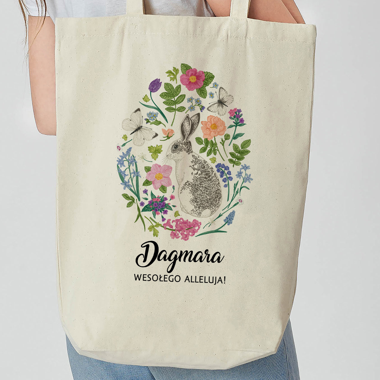 Torba Wielkanocna - Zając - prezent na Wielkanoc na niej