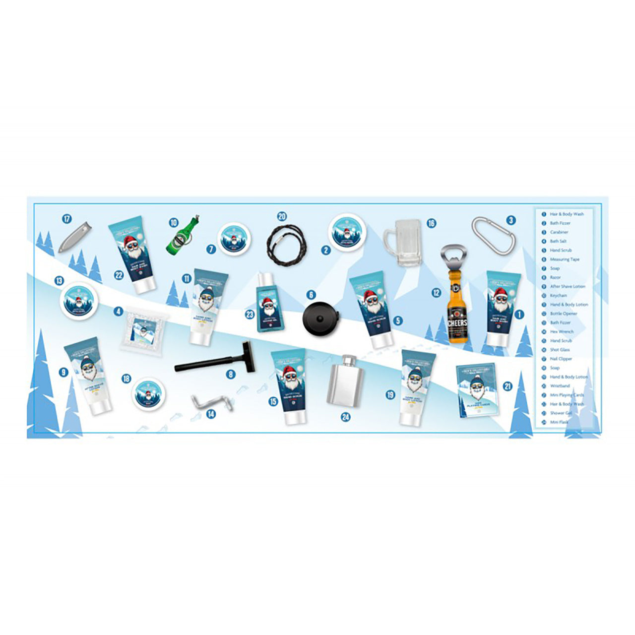 Kalendarz adwentowy dla mężczyzny - kosmetyczny kalendarz adwentowy prezent świąteczny dla niego