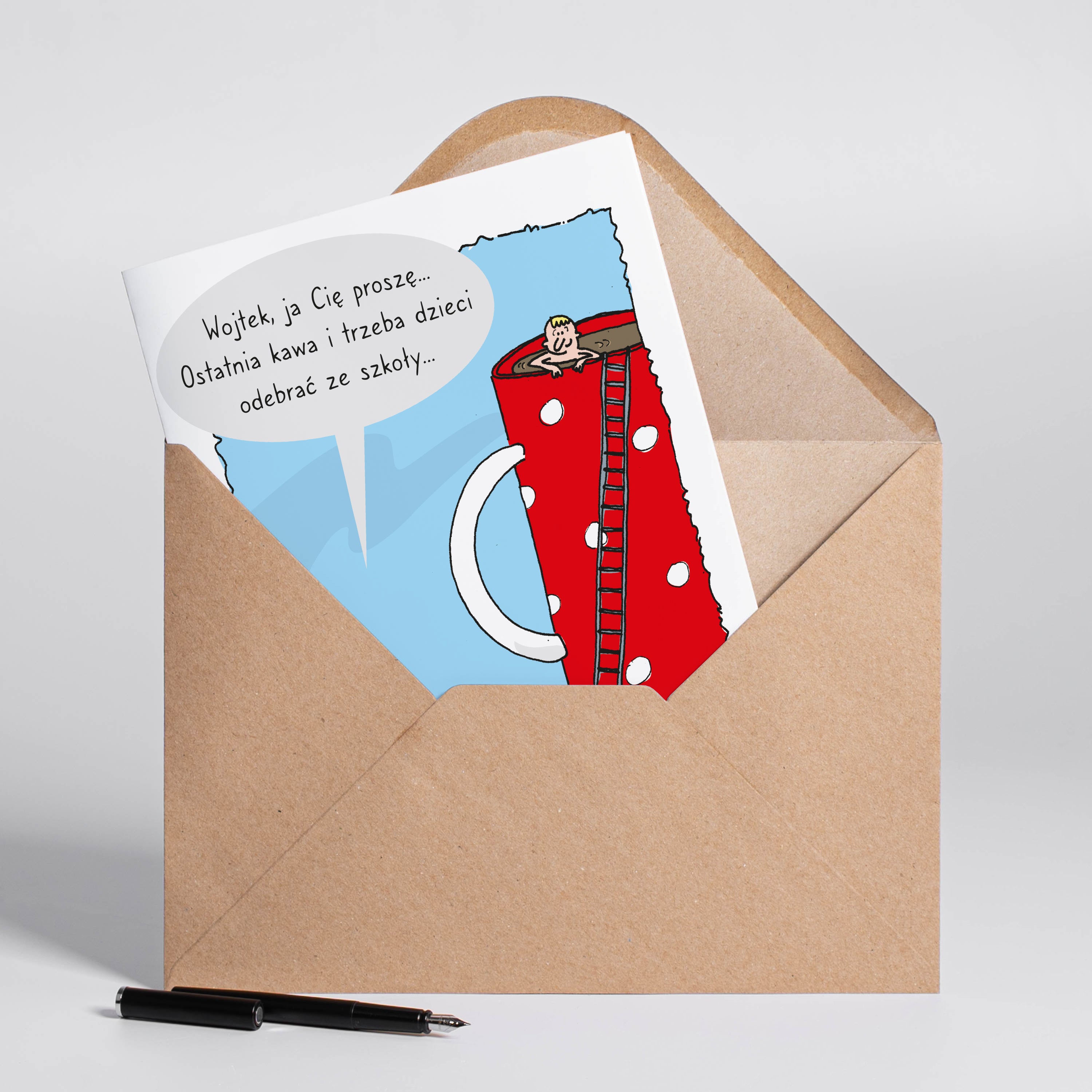 Duża kartka dla taty kawosza - personalizowana A4 
