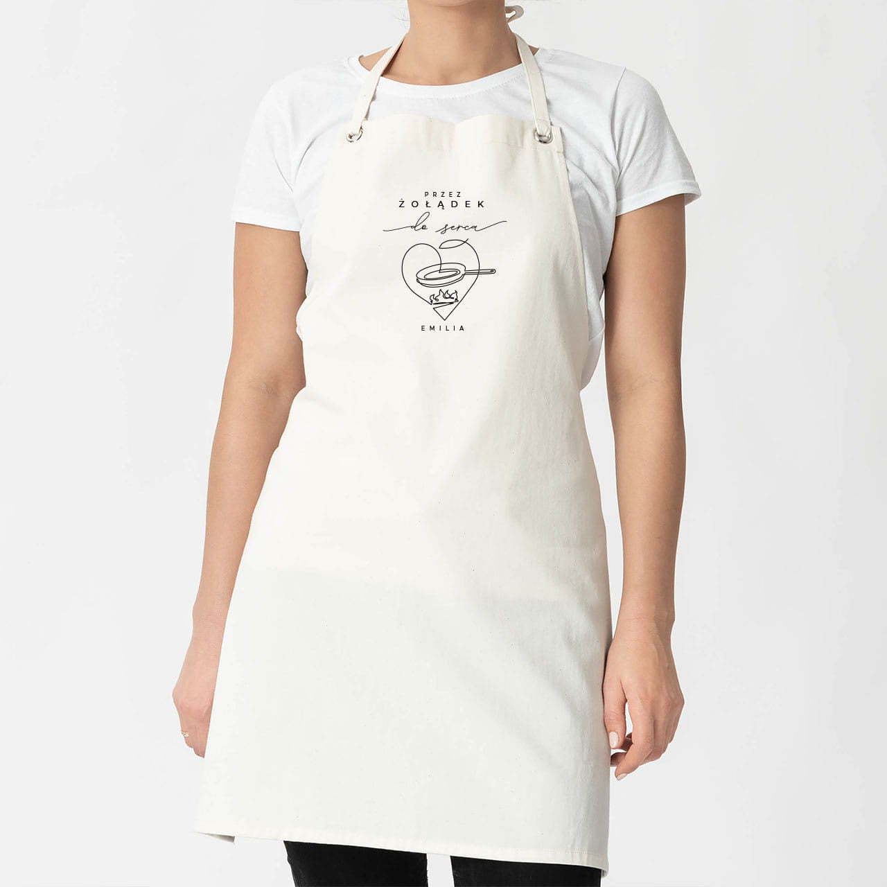 Walentynkowy fartuch dla niej - przez żołądek do serca prezent dla niej na walentynki fartuch personalizowany