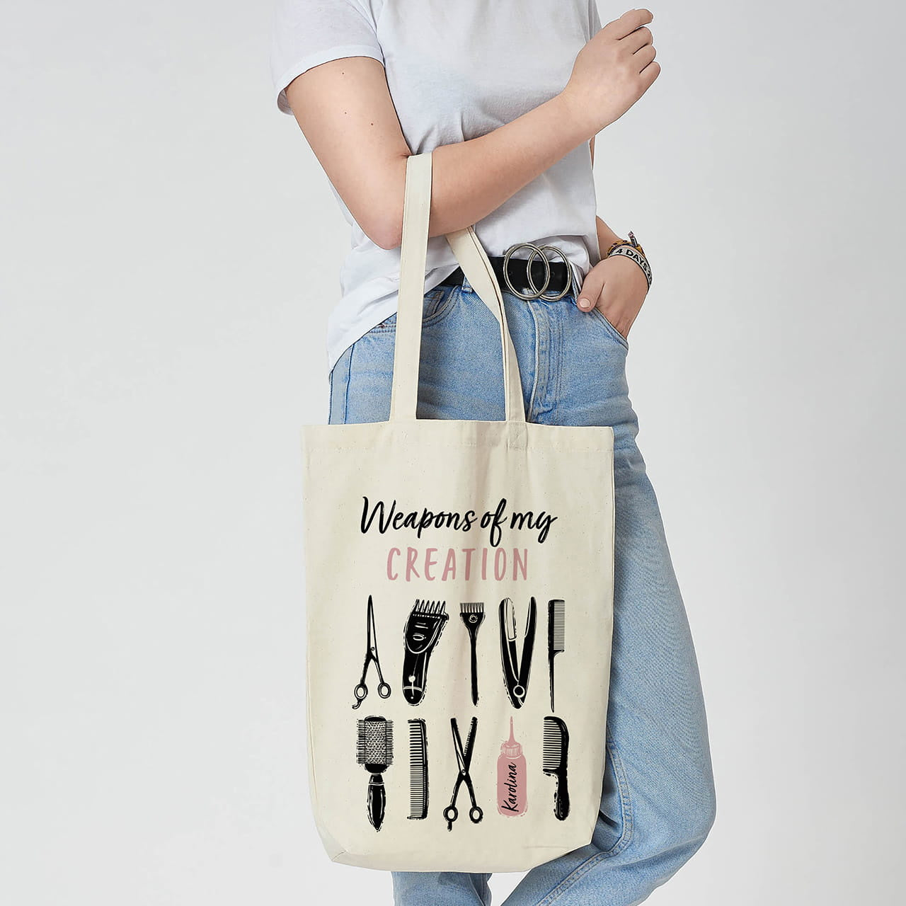 Torba z nadrukiem dla fryzjerki prezent dla fryzjerki bawełniana torba personalizowana torba