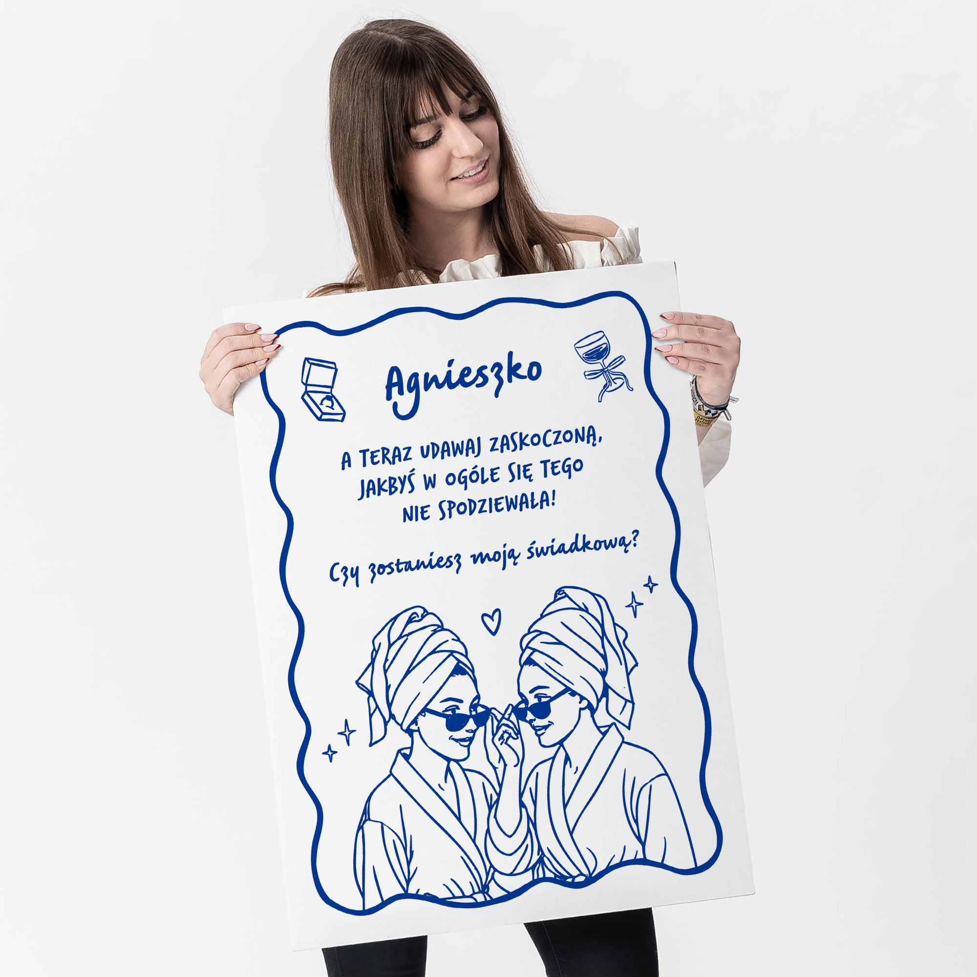 Kartka dla świadkowej - prośba o świadkowanie kartka personalizowana zapytanie o świadkowanie