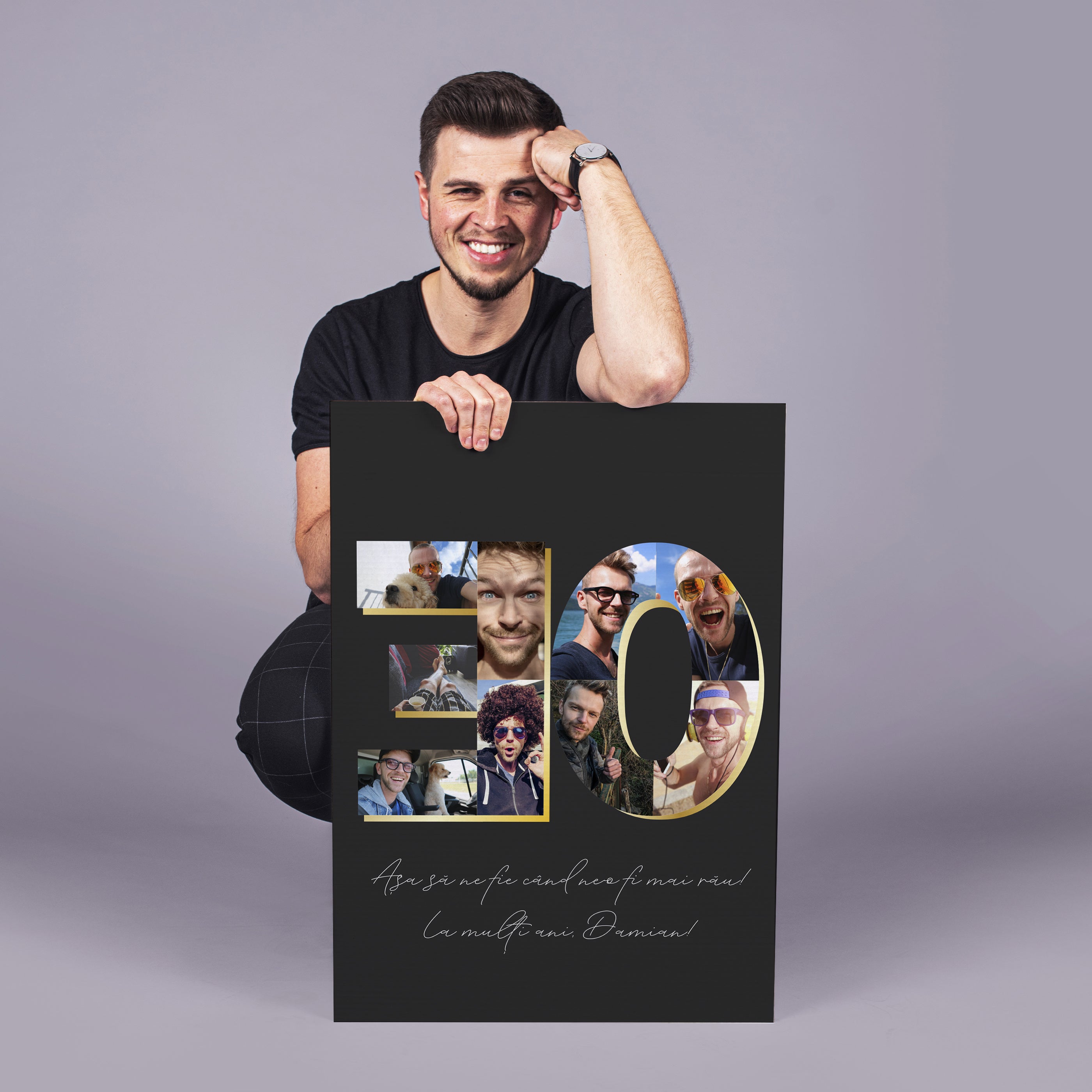 Duża kartka na 30 urodziny dla mężczyzny - kolaż zdjęć kartka urodzinowa upominek dla mężczyzny