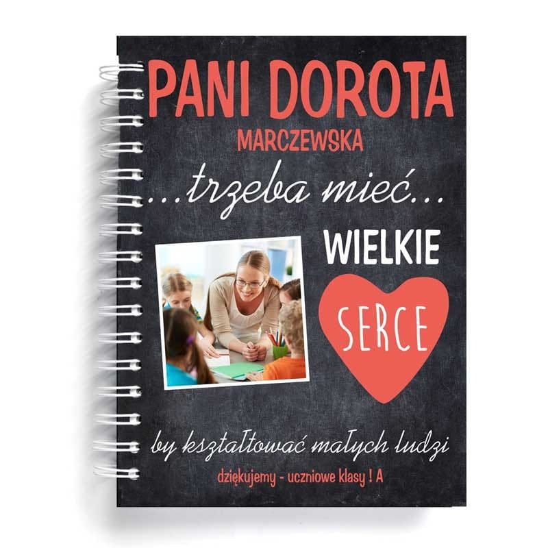 Personalizowany notes ze zdjęciem dla nauczycielki na koniec roku