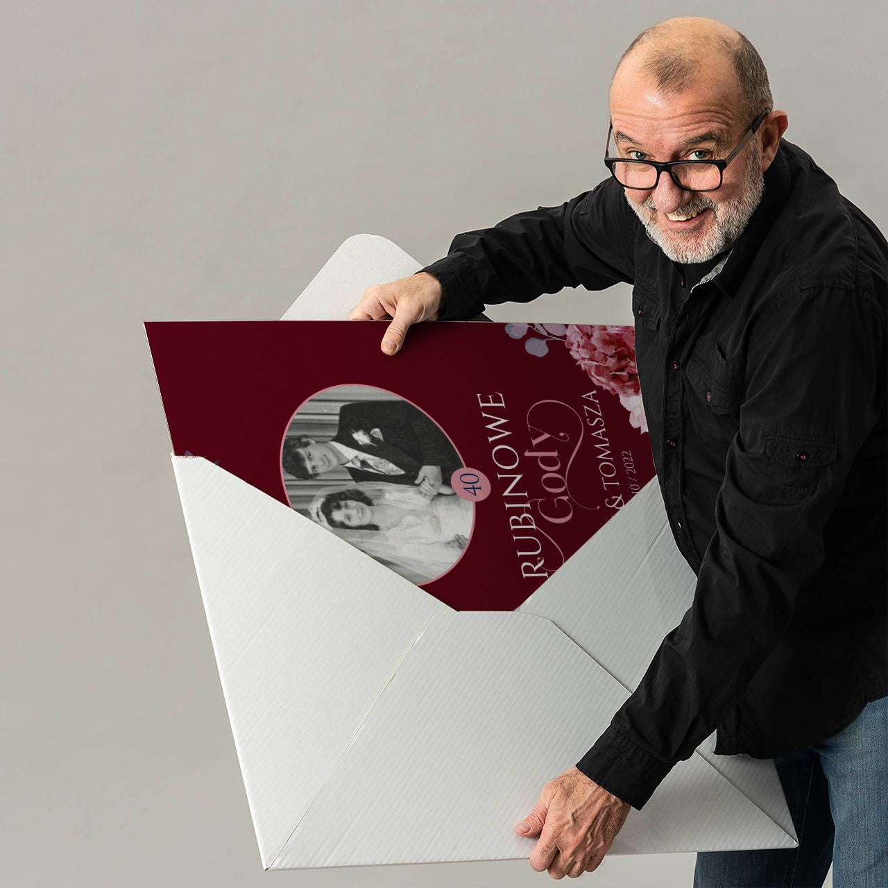 Personalizowana kartka XXL - prezent na 40 rocznicę ślubu