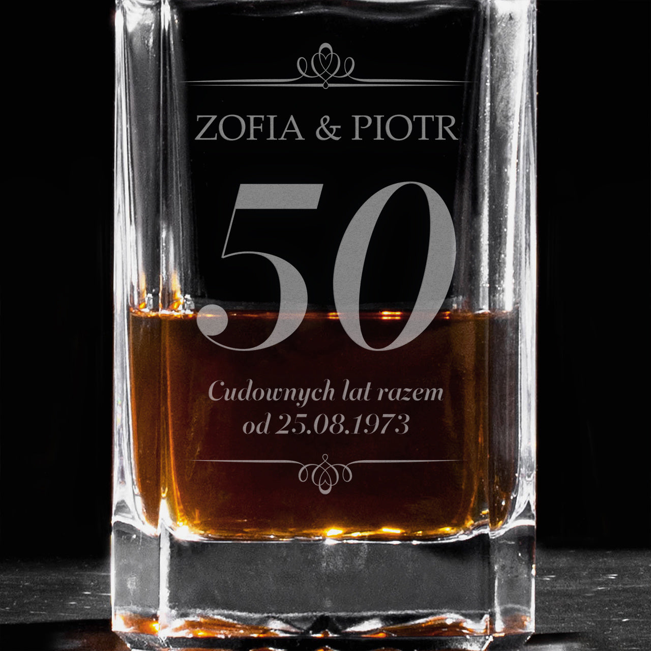 Karafka personalizowana - prezent na 50 rocznicę ślubu