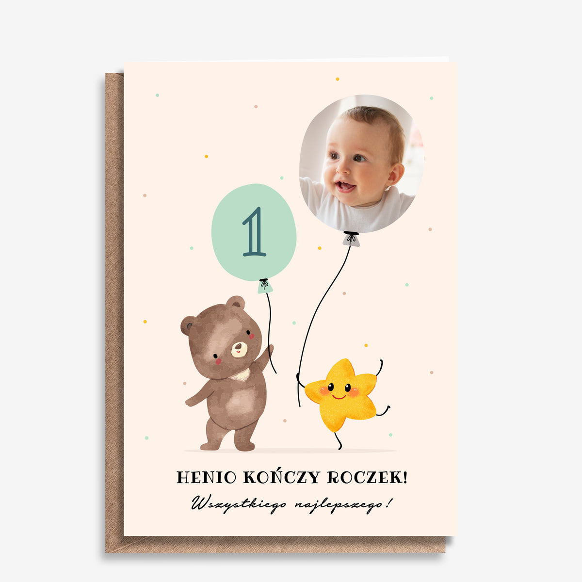 Personalizowana kartka ze zdjęciem na Roczek