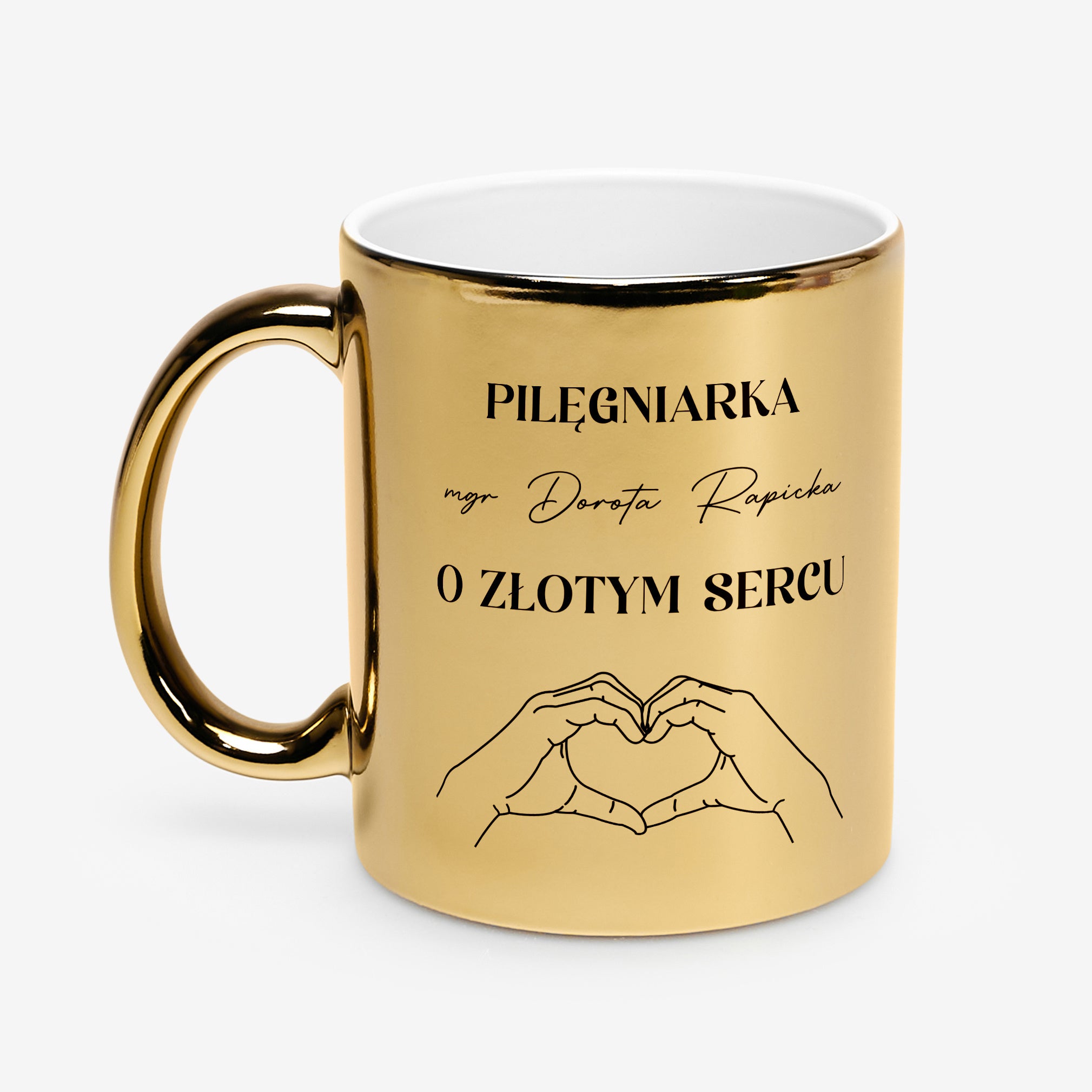 Złoty kubek dla pielęgniarki upominek dla pielęgniarki personalizowany kubek dla pielęgniarki