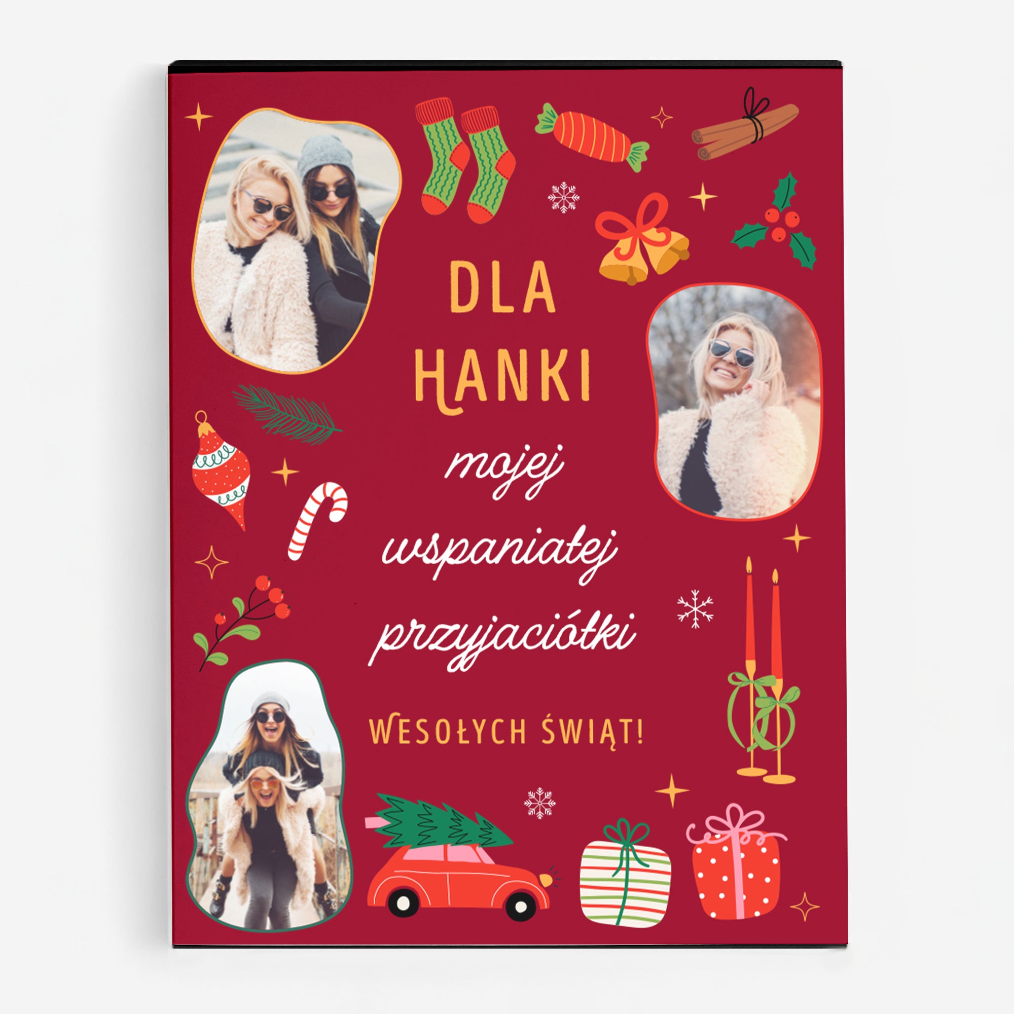 Świąteczne czekoladki ze zdjęciami - prezent dla przyjaciółki