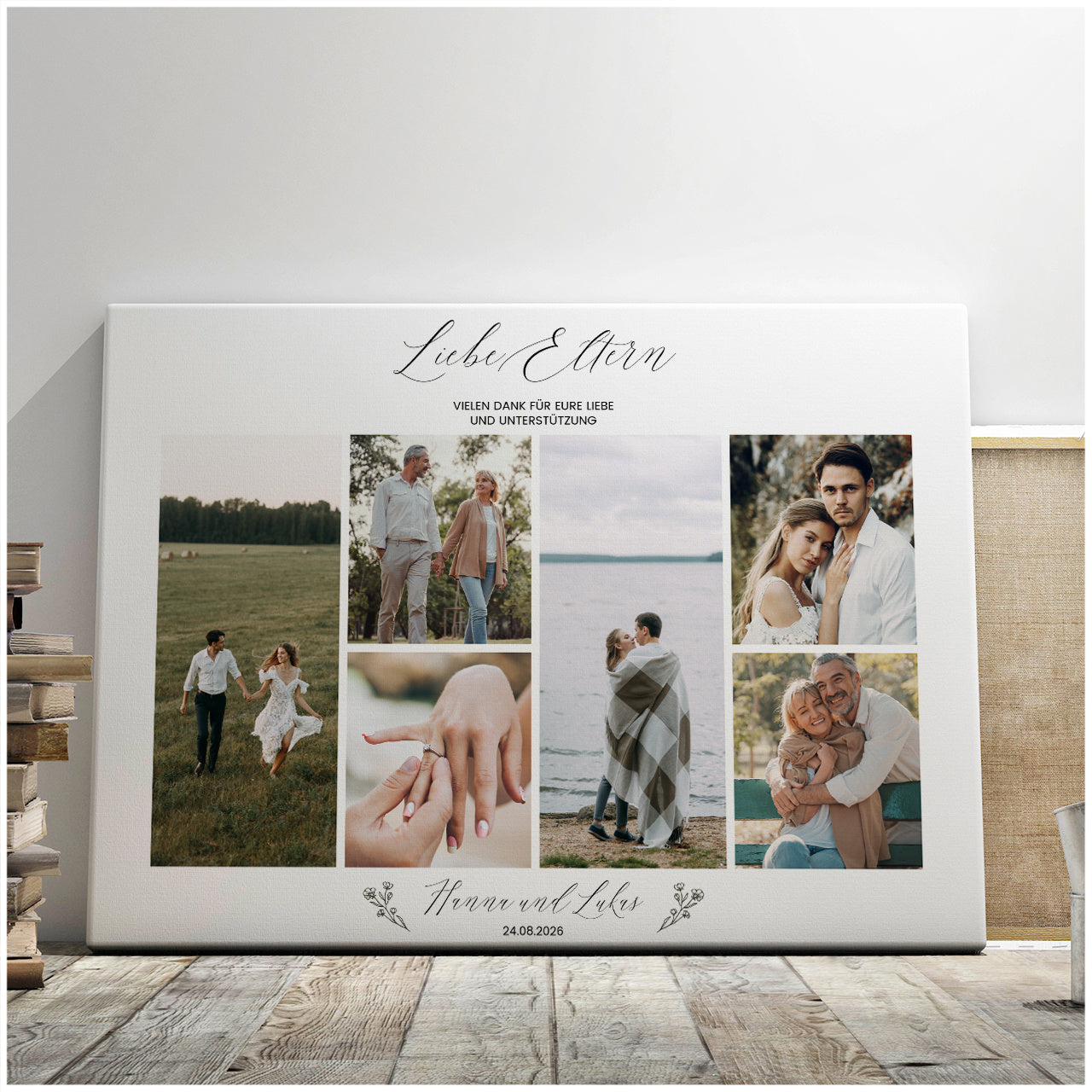 Fotocollage auf Leinwand HOCHZEITSDANKESCHÖN FÜR DIE ELTERN