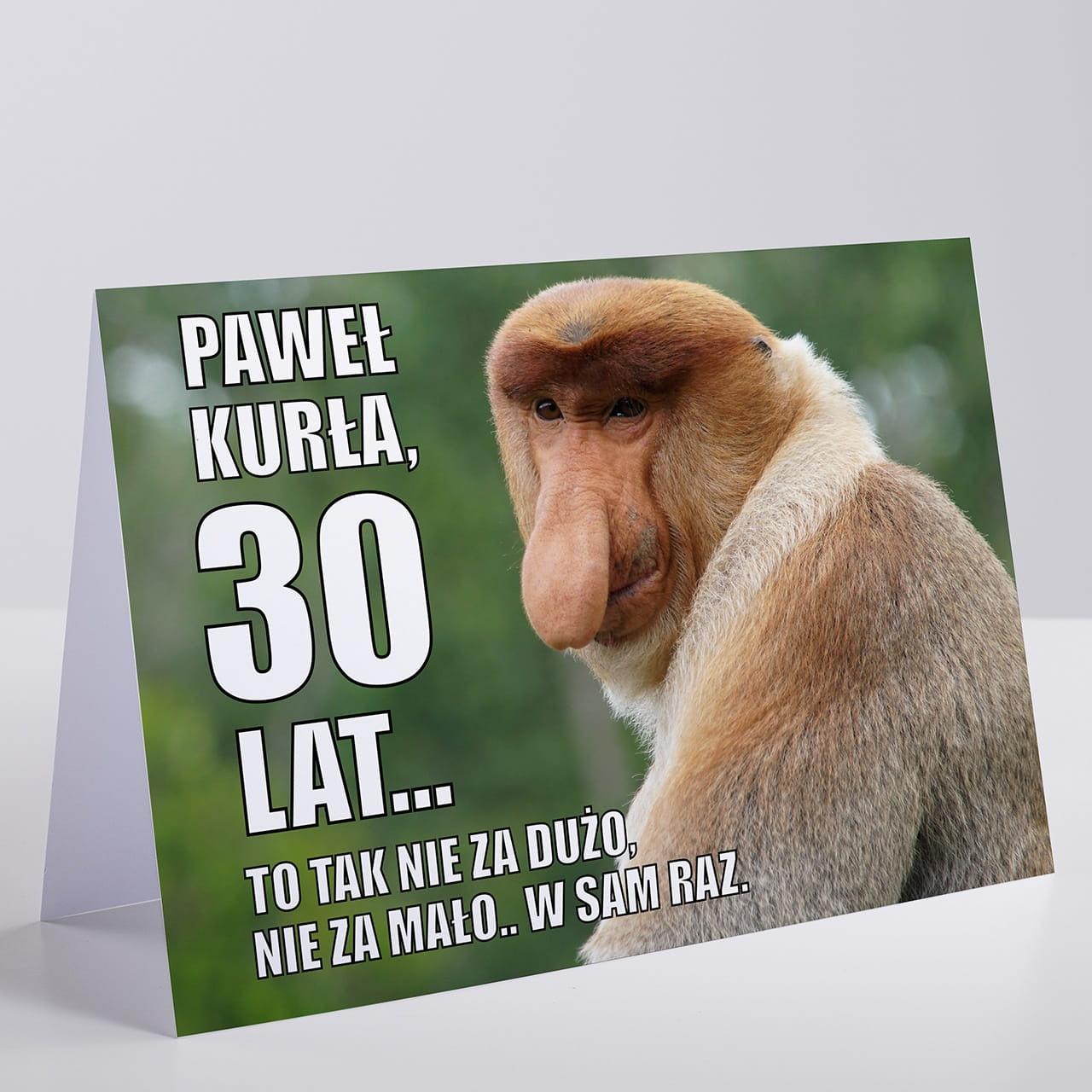 Śmieszna kartka na 30 urodziny - zabawny upominek urodzinowy kartka personalizowana dodatek do prezentu