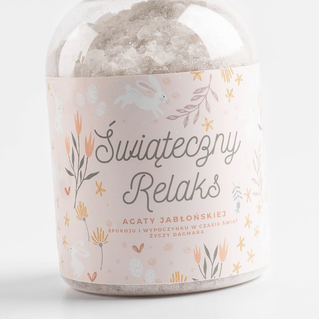 Personalizowana sól do kąpieli na prezent wielkanocny prezent na wielkanoc prezent na zajączka sól kąpielowa