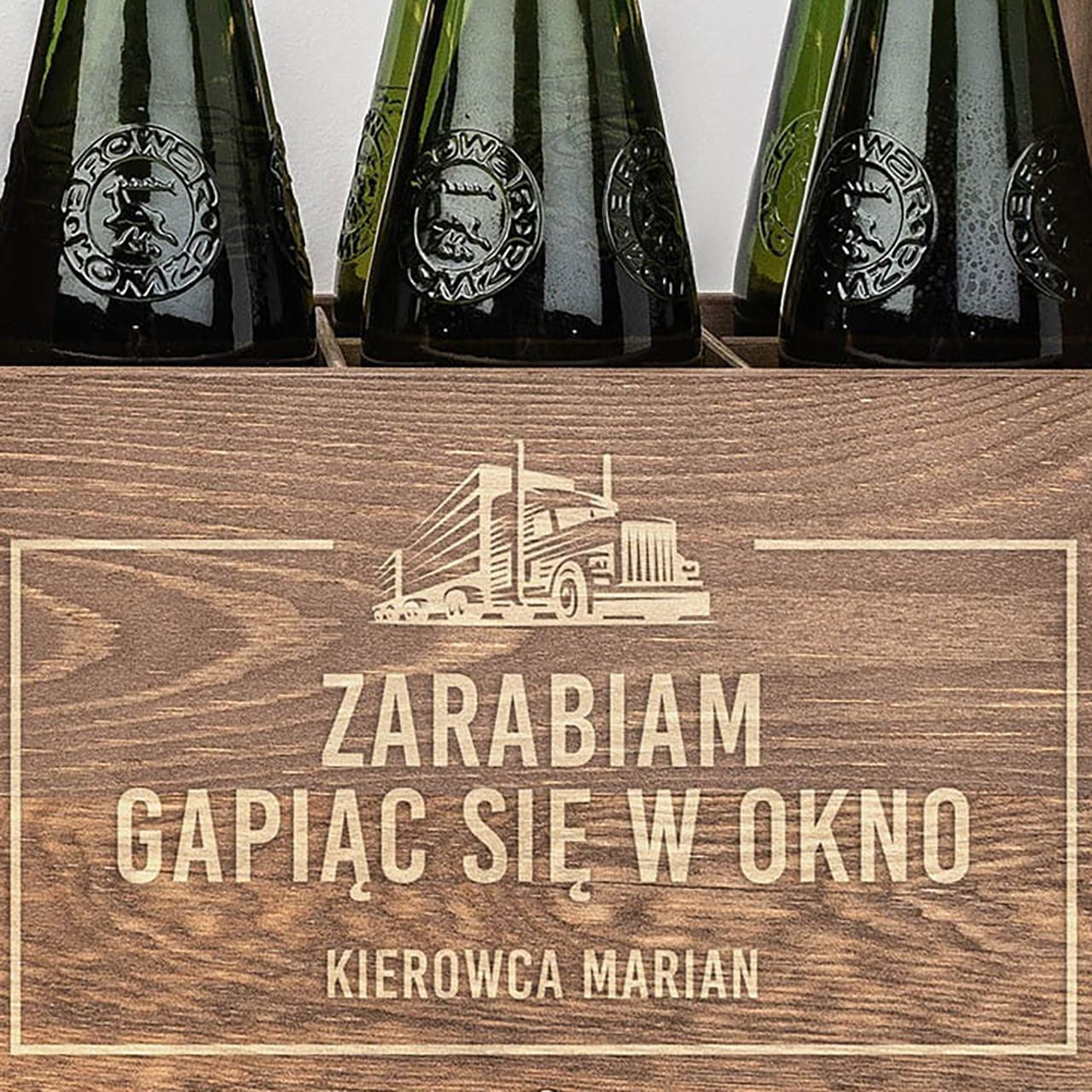 Personalizowane nosidło na piwo dla kierowcy tira skrzynka na piwo prezent dla kierowcy tira