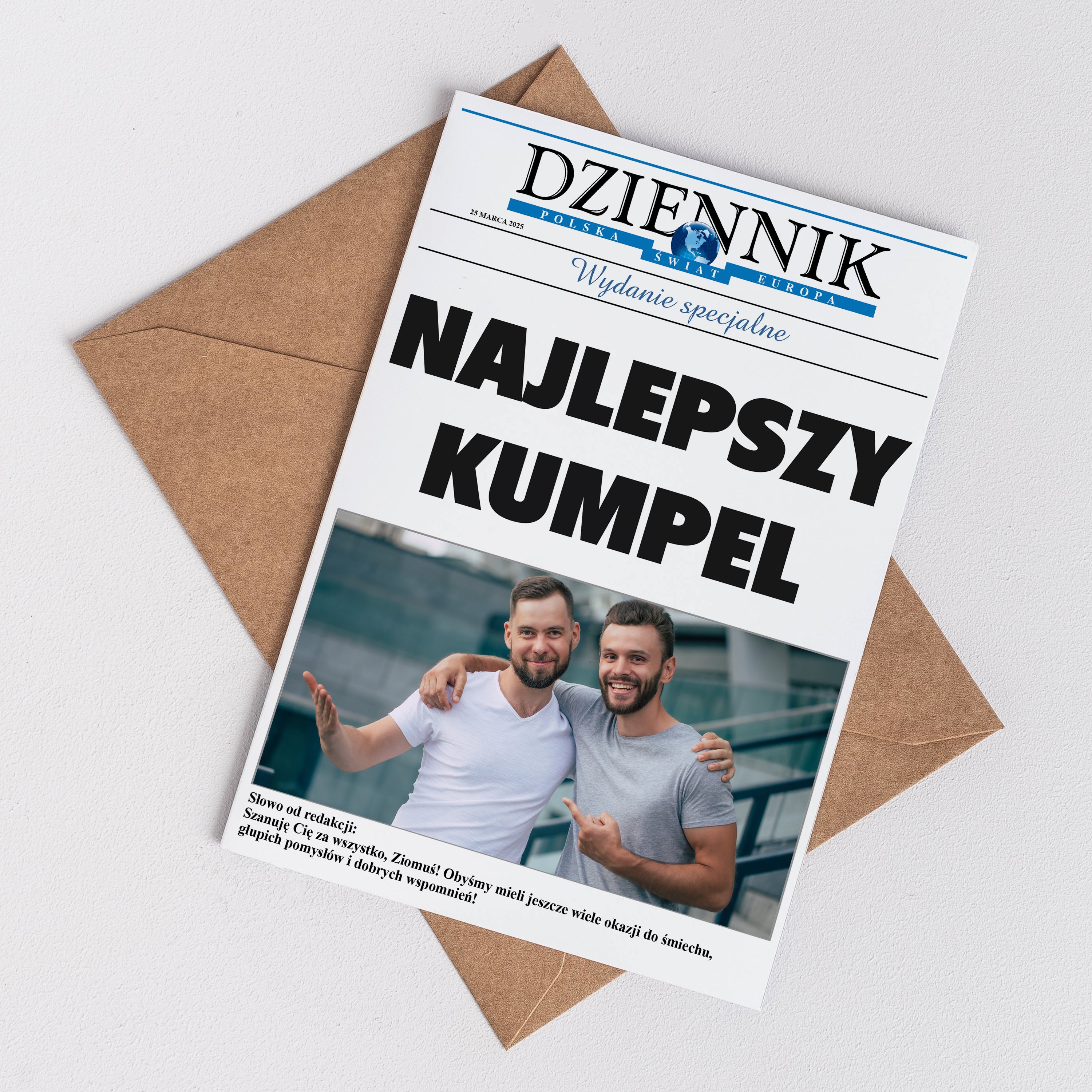 Kartka ze zdjęciem - upominek dla przyjaciela personalizowana kartka ze zdjęciem dla przyjaciela prezent