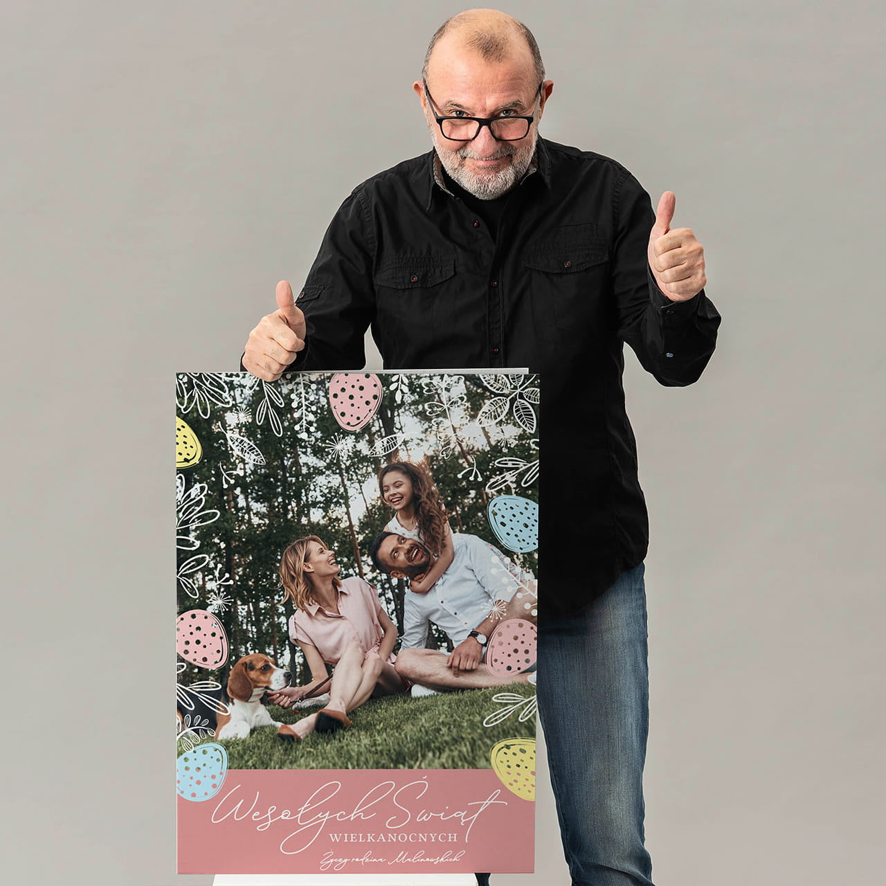 Duża kartka personalizowana ze zdjęciem - prezent na Wielkanoc kartka na wielkanoc upominek na wielkanoc