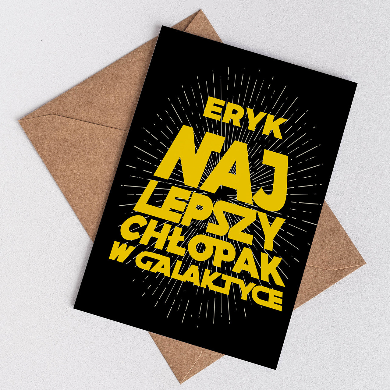 Personalizowana kartka dla chłopaka - galaktyka