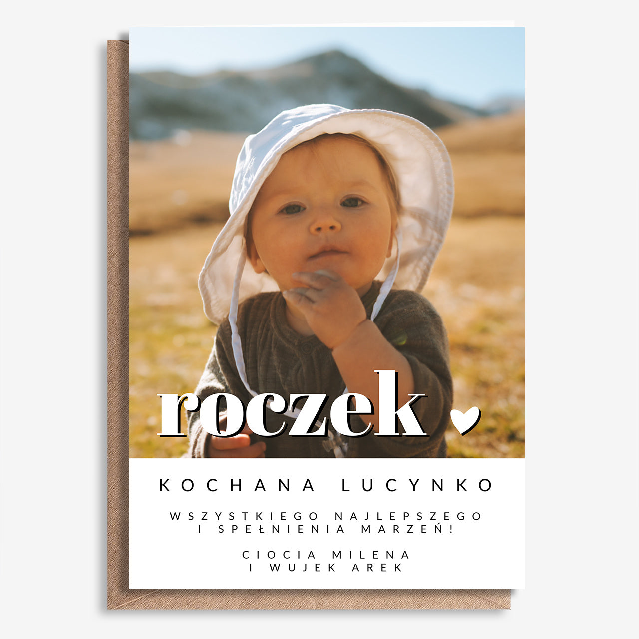 Kartka na roczek personalizowana - kartka ze zdjęciem