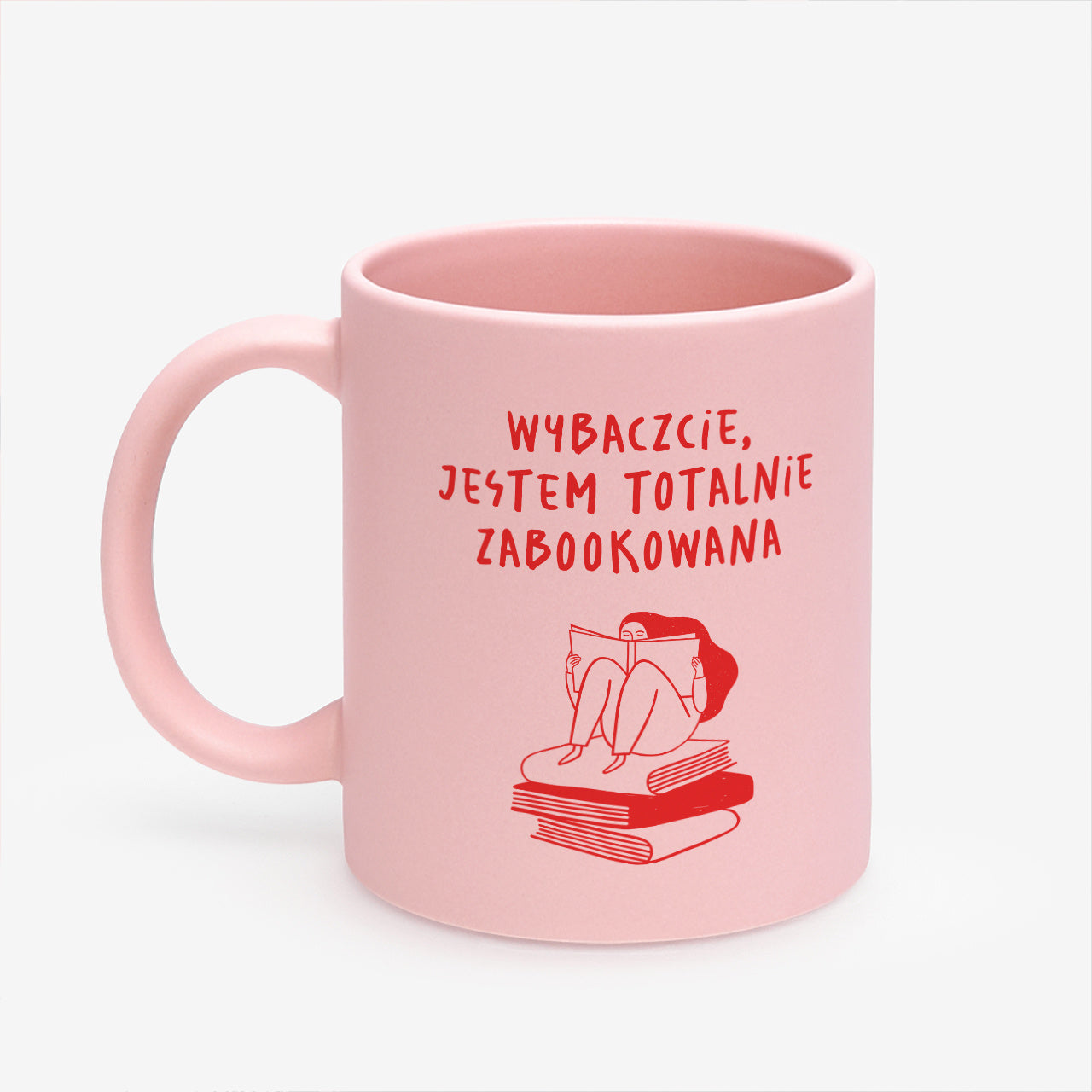 Różowy kubek dla książkary – zabookowana prezent dla książkary prezent dla niej  personalizowany kubek 