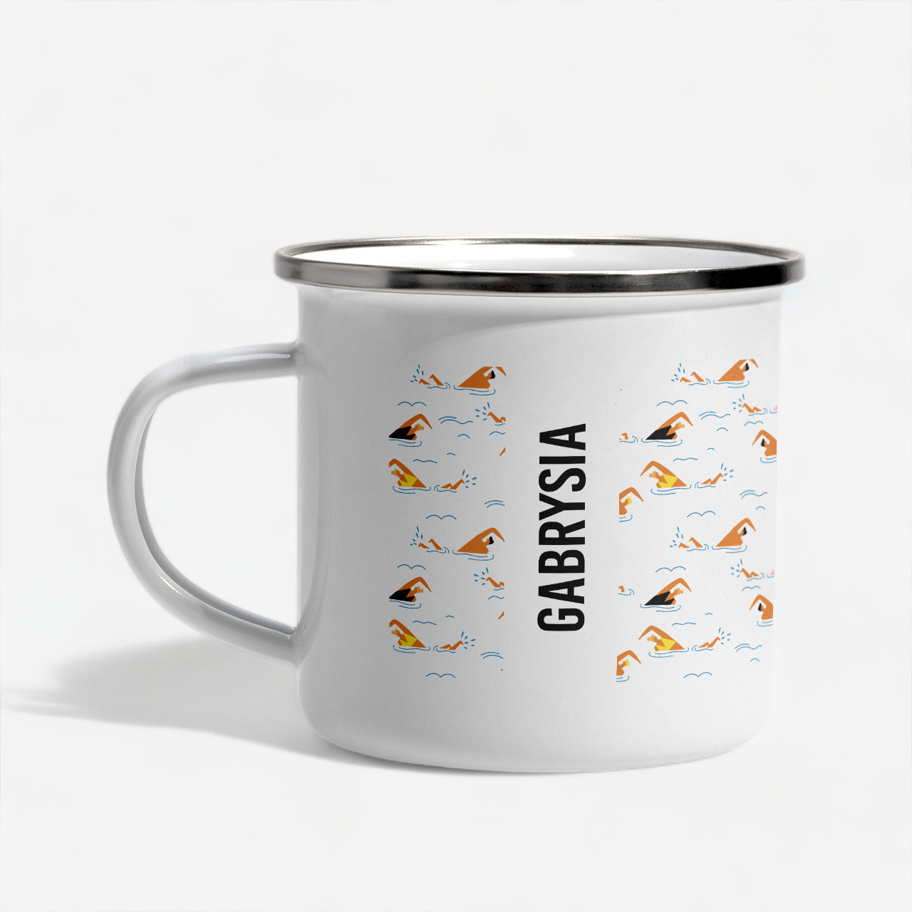 Metalowy kubek personalizowany dla pływaka