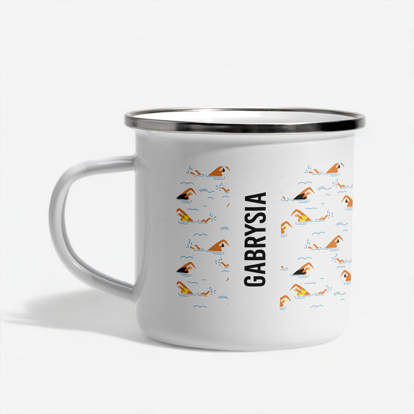 Metalowy kubek personalizowany dla pływaka