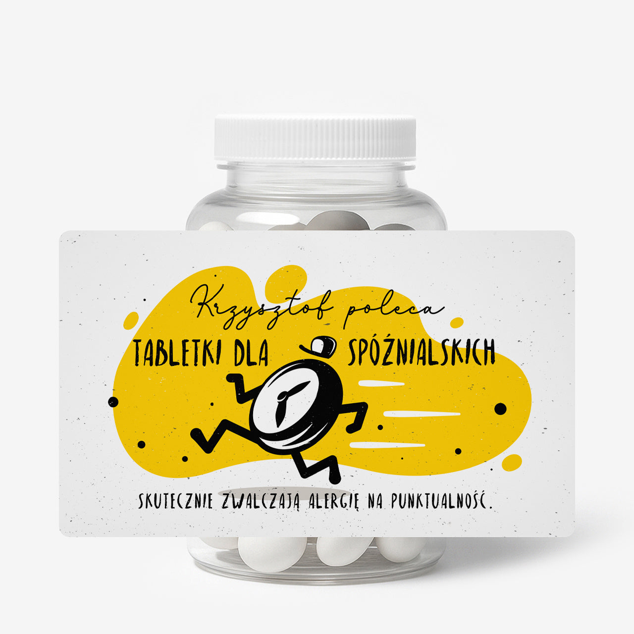 Śmieszny prezent dla spóźnialskich - miętówki personalizowane cukierki miętowe personalizowane cukierki