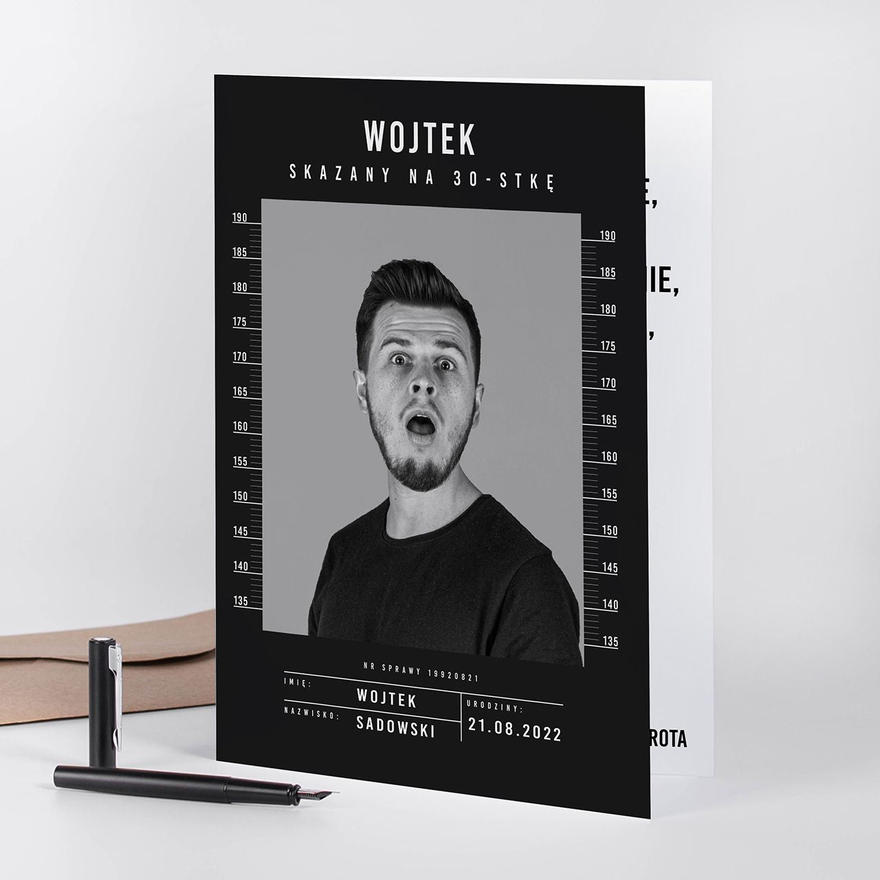Śmieszna kartka personalizowana na 30 urodziny A4