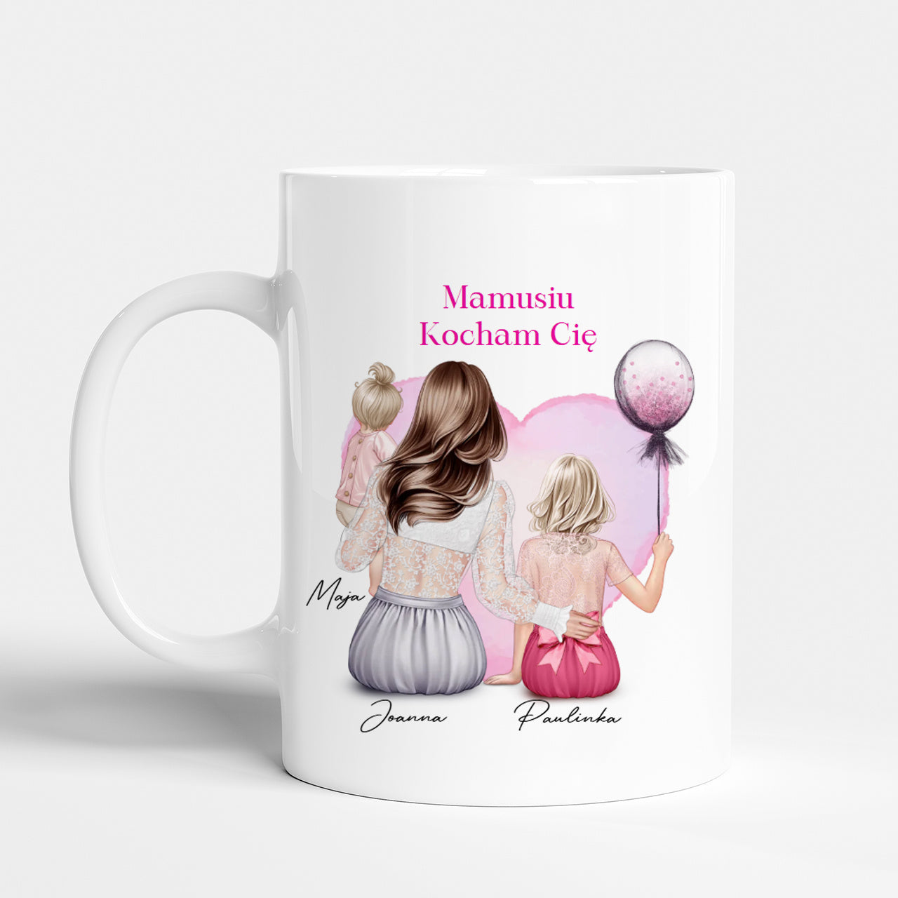 Kubek dla mamy - Portret Mamy z Dziećmi prezent z okazji Dnia Mamy kubek dla mamy z personalizacją