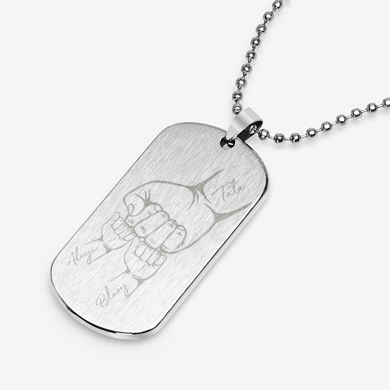 Grawerowany nieśmiertelnik dla taty - prezent na Dzień Ojca personalizowany nieśmiertelnik prezent dla taty