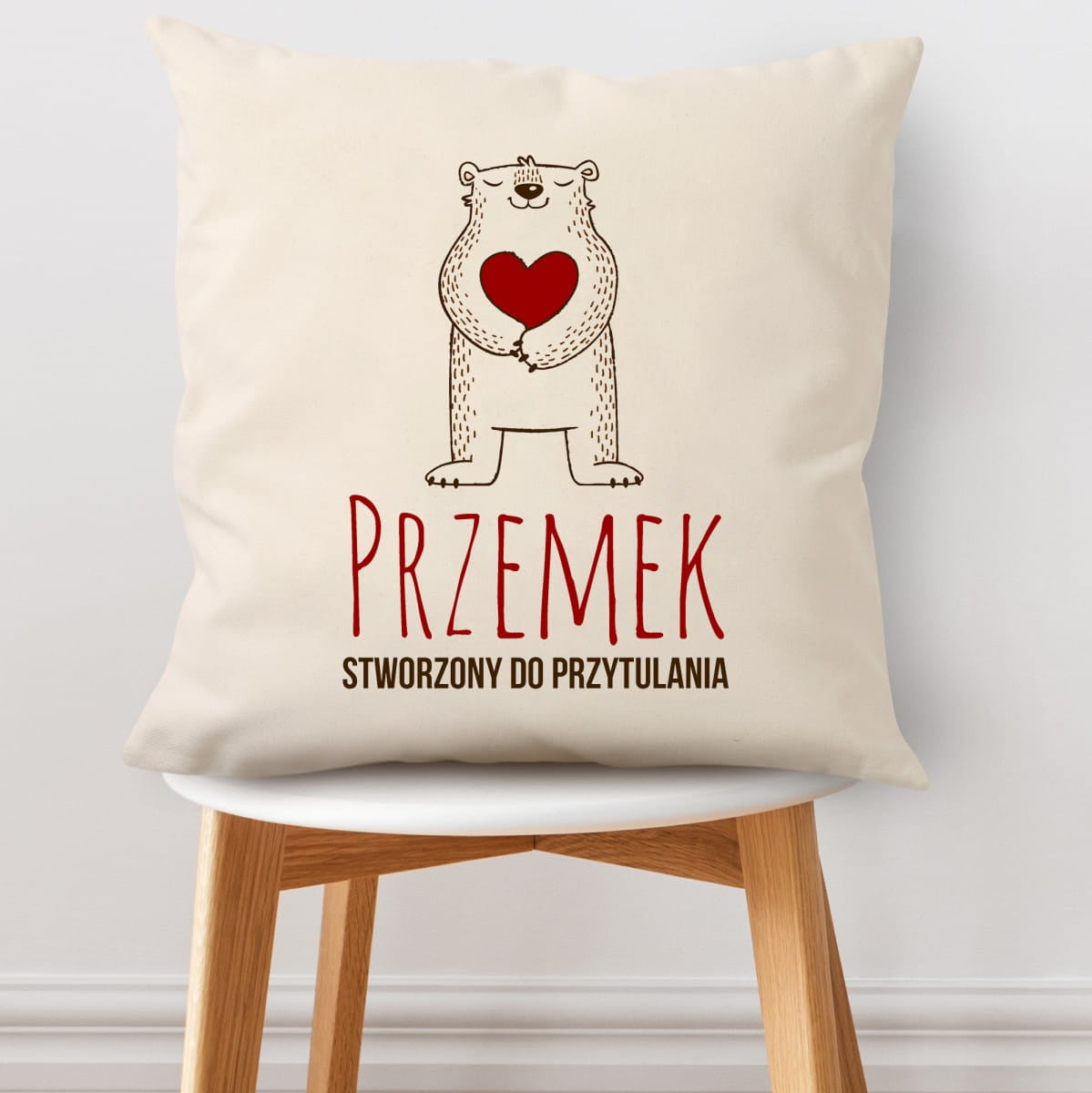 Personalizowana poduszka Miś prezent dla ukochanego poduszka z misiem prezent dla chłopaka 