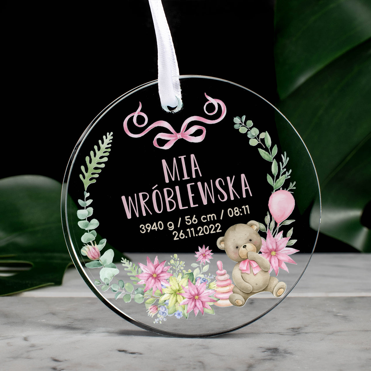 Personalizowana zawieszka - pamiątka narodzin dziecka