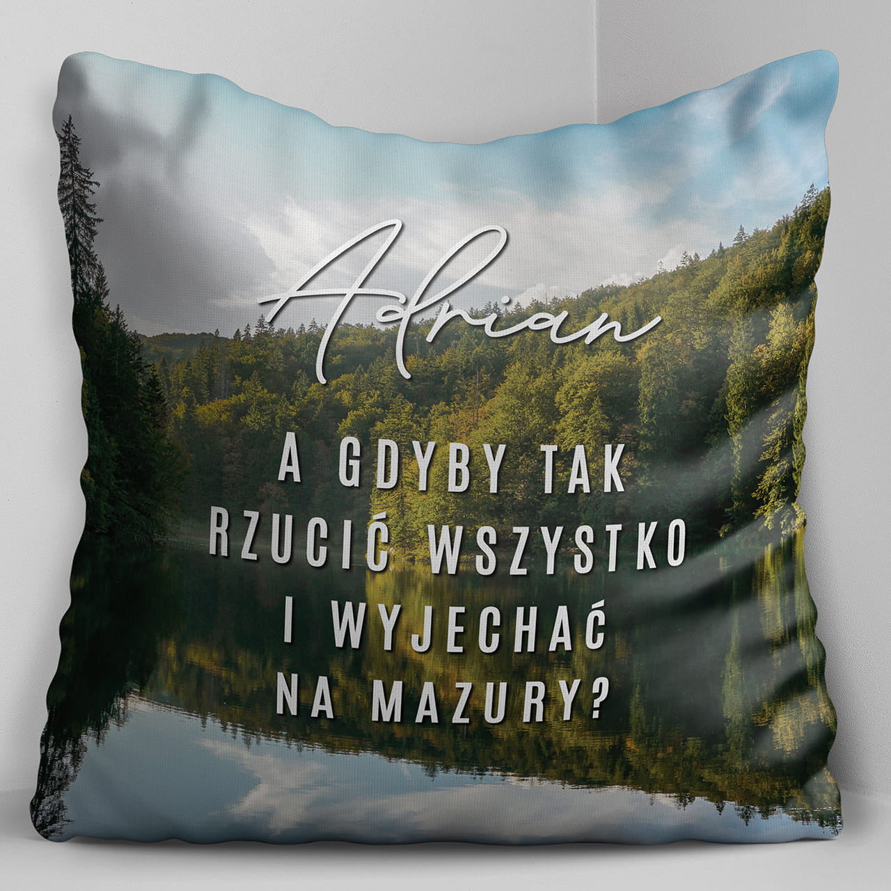 Poduszka dla podróżnika prezent dla niego prezent dla podróżnika poduszka z nadrukiem poduszka personalizowana
