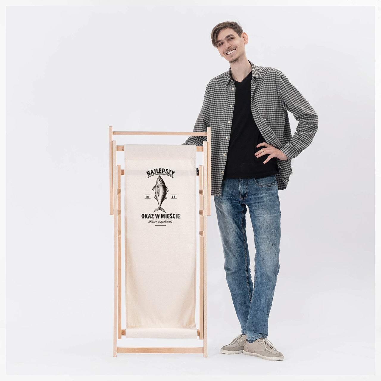 Leżak z dedykacją - prezent urodzinowy dla wędkarza prezent dla wędkarza leżak z nadrukiem